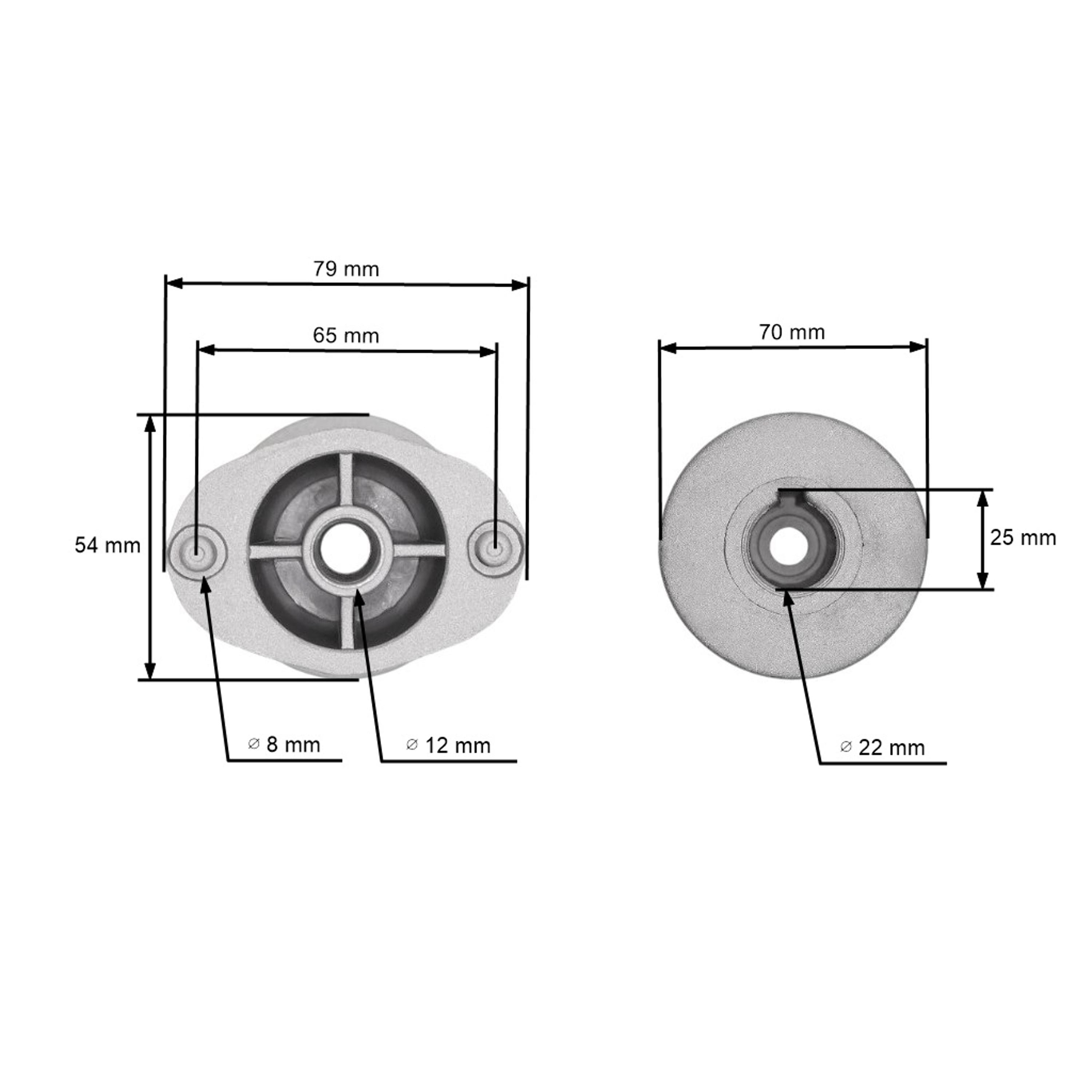 Držák žacího nože pro motorové sekačky Emak Efco OLEO-MAC Oleomac 53T MAX 53 MAX Series (OEM 703 90 652 70390652 748-0293 753-0343B)