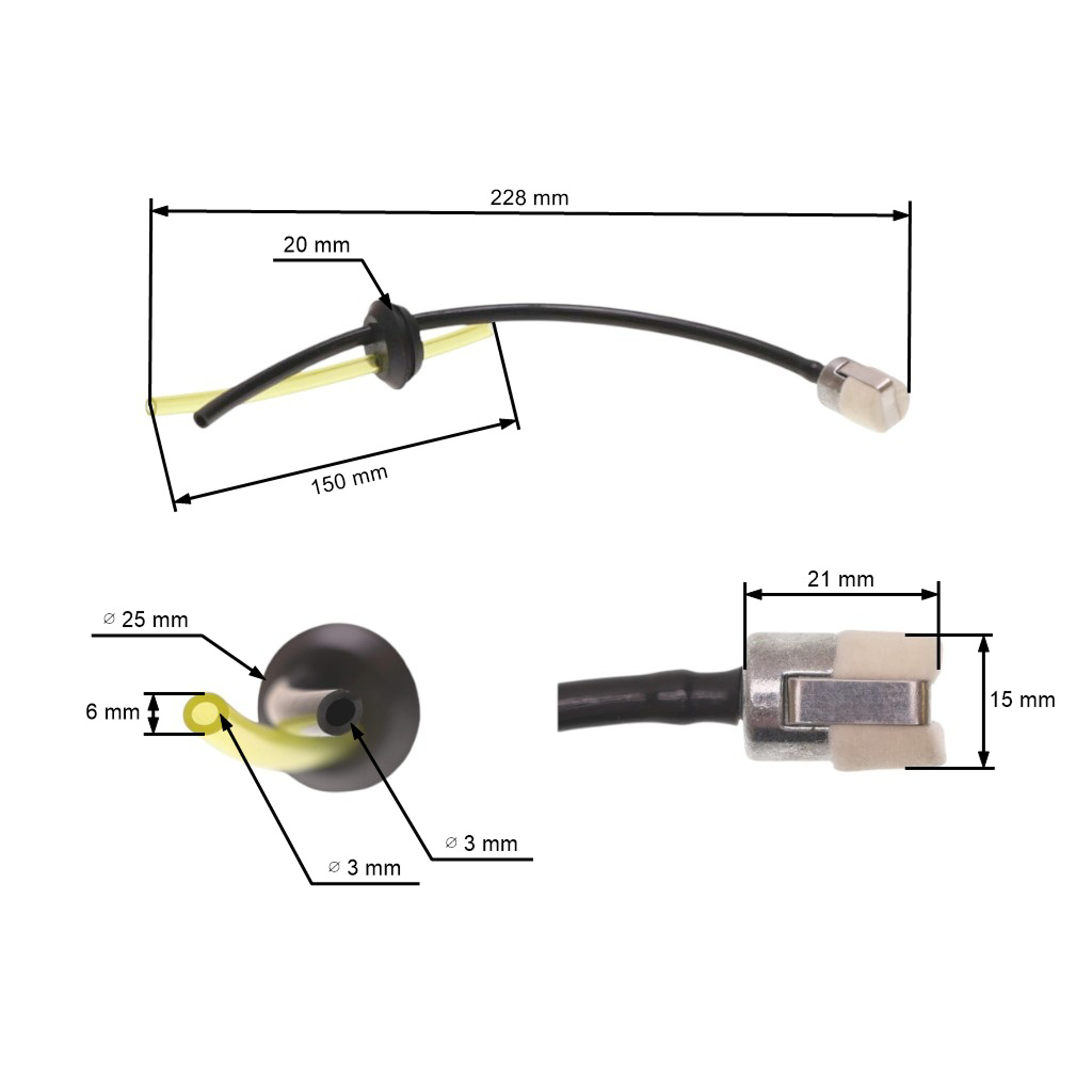 Palivová hadička pro motorové pily Partner P340S P350S P360S (OEM 574227301)