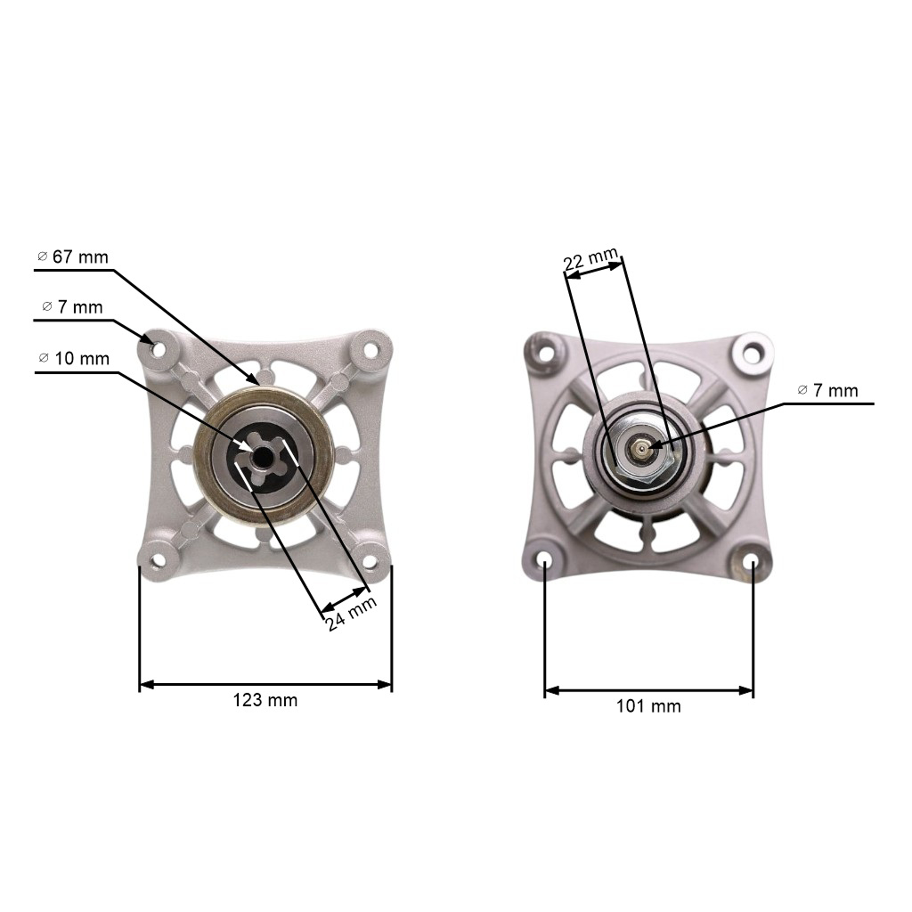 Mandrela žacího nože pro zahradní traktory Husqvarna Jonsered Partner McCulloch Craftsman Poulan (OEM 532192870 587819701 532192872 187292 192870)
