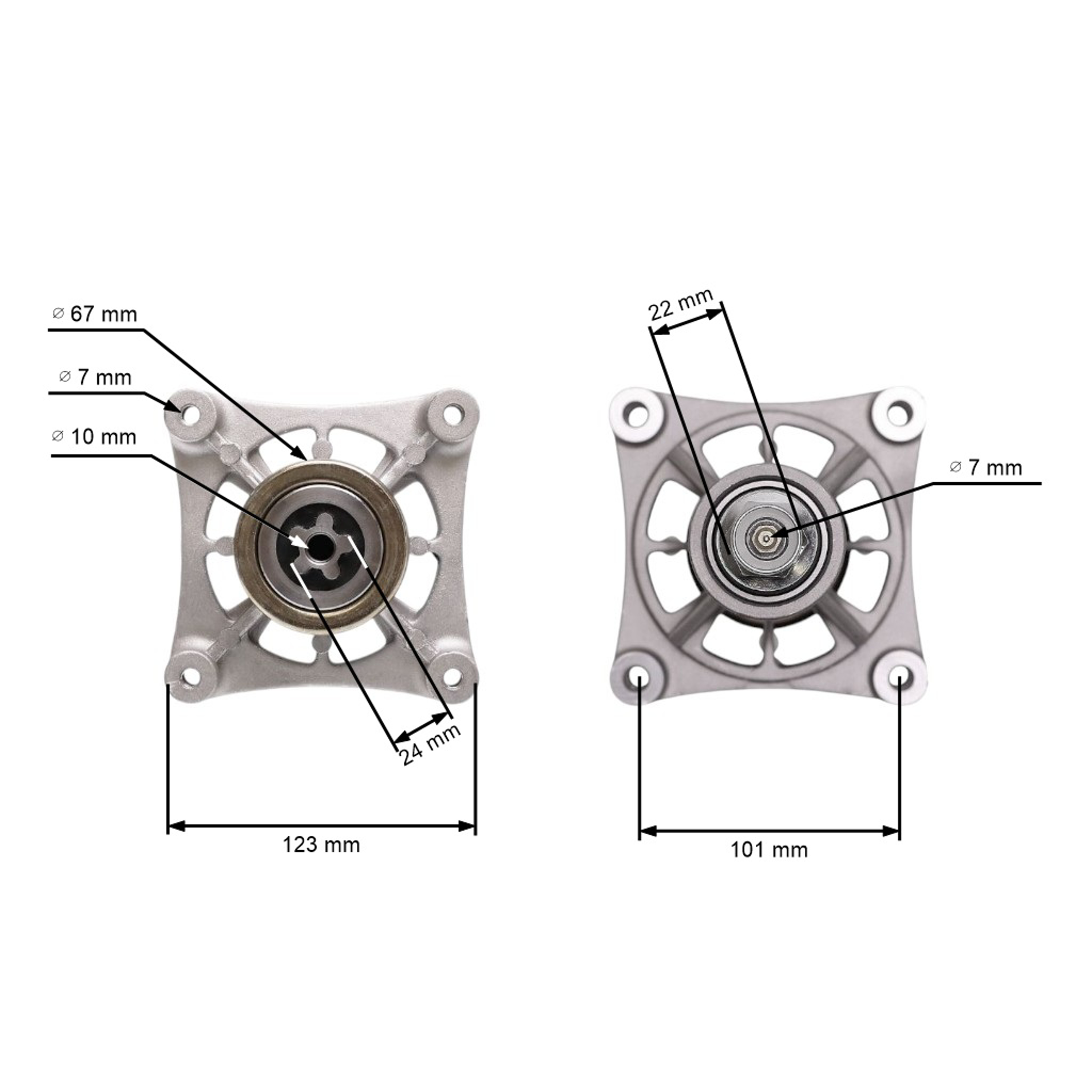 Mandrela žacího nože pro zahradní traktory Husqvarna Jonsered Partner McCulloch Craftsman Poulan (OEM 587126105 580796101 580854701 580856001)