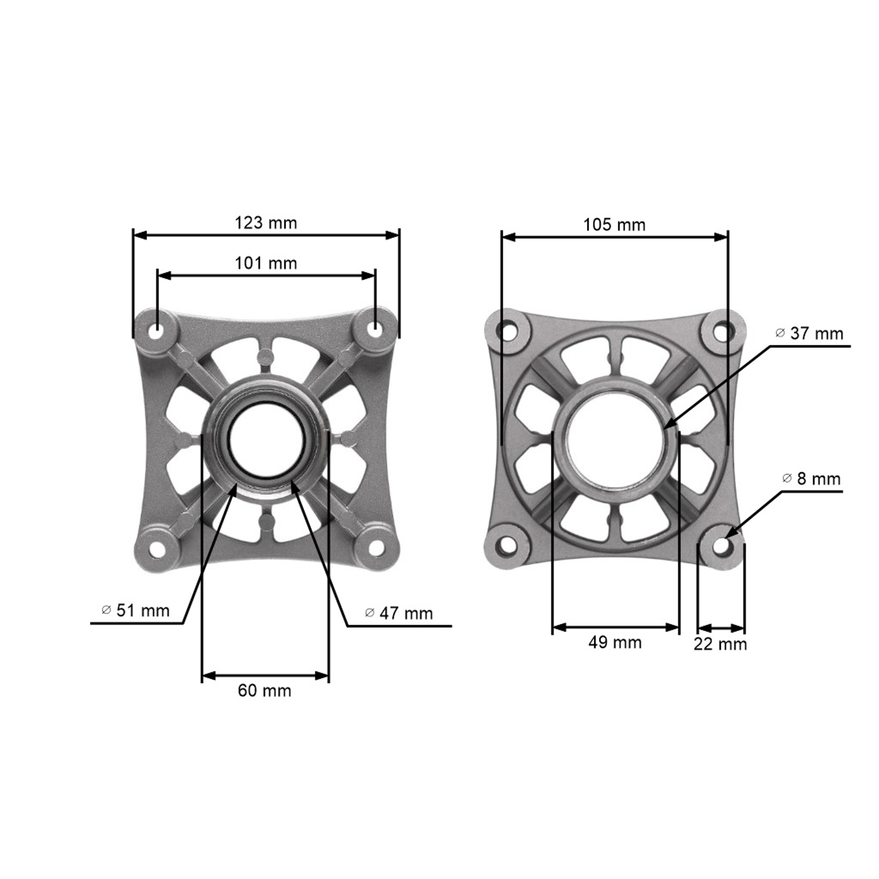 Pouzdro hřídele mandrely pro zahradní traktory Husqvarna McCulloch Jonsered (OEM 580796101 587126105 580856001)