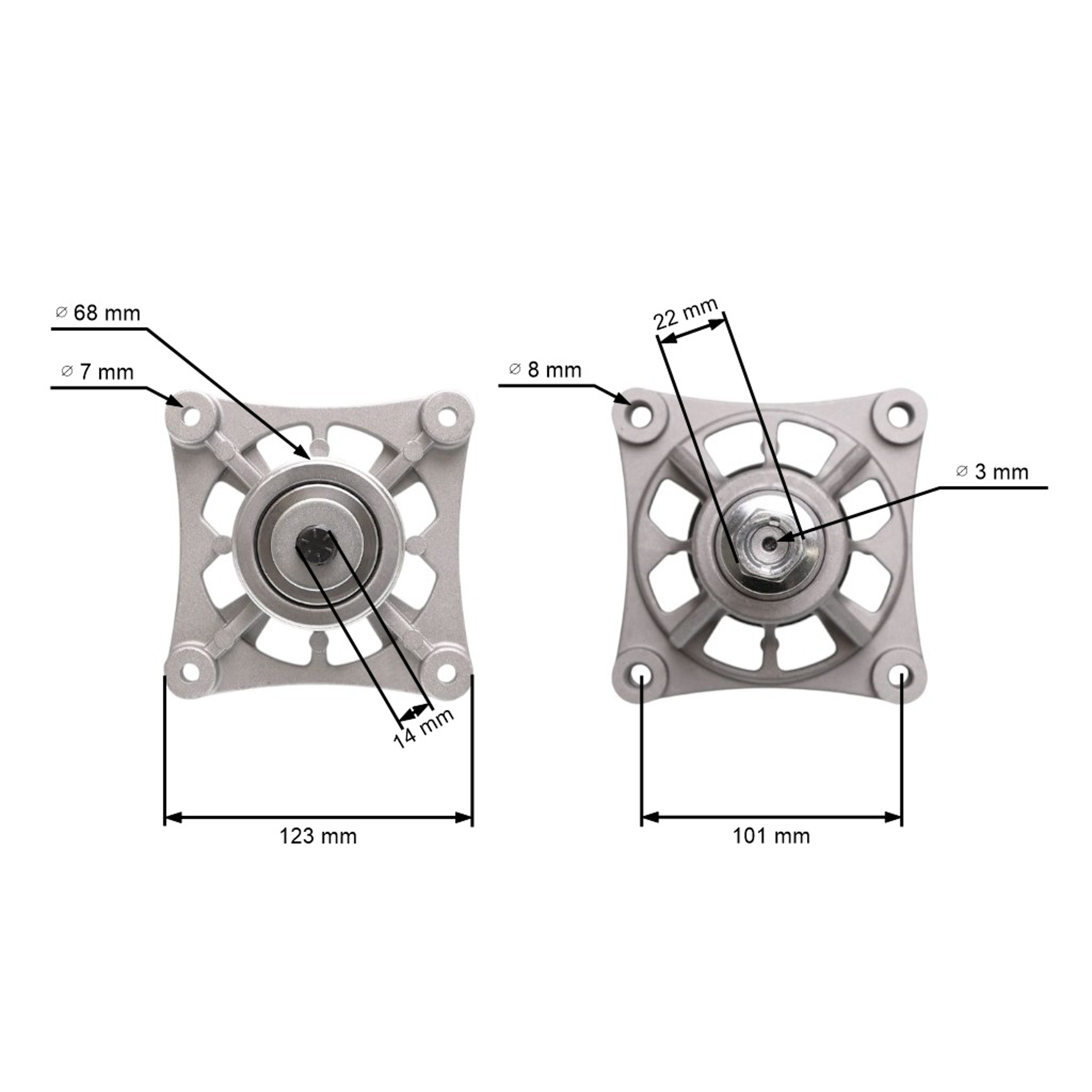 Mandrela žacího nože pro zahradní traktory Husqvarna McCulloch (OEM 581650501 581650701 581650801581650501)