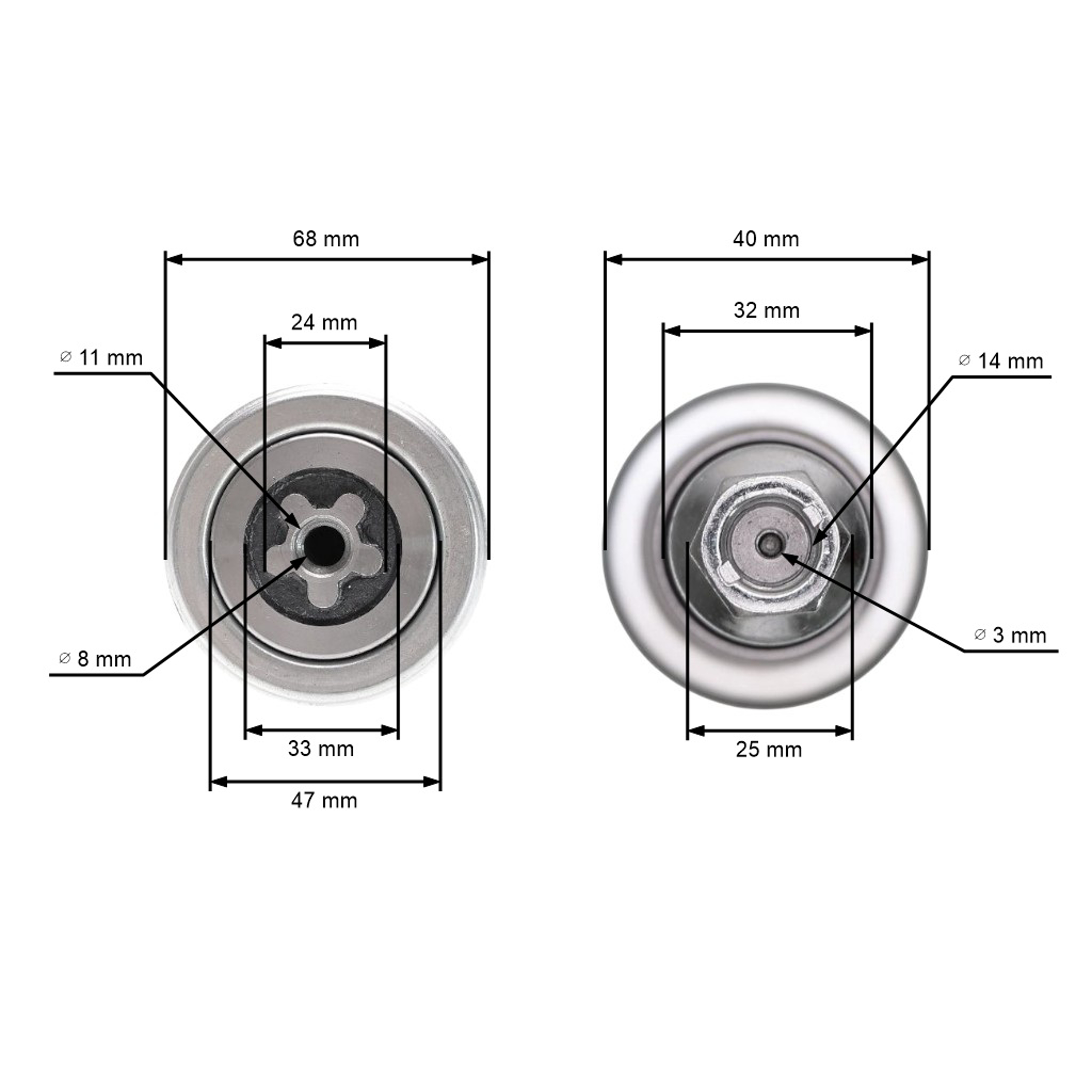 Kompletní hřídel mandrely 133,7 mm pro zahradní traktory Husqvarna Jonsered McCulloch (OEM 581650701 581650501)
