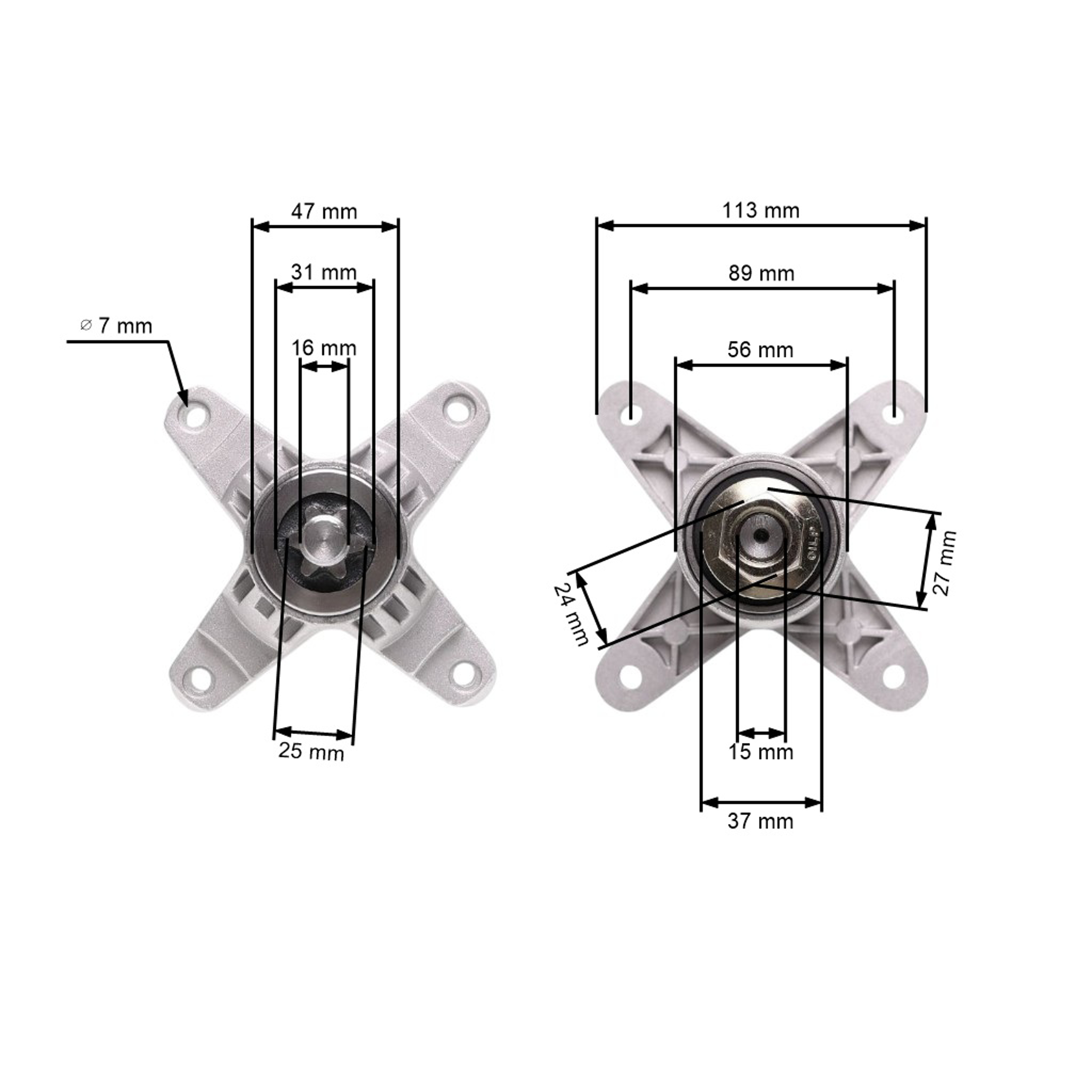 Mandrela žacího nože pro zahradní traktory MTD Bolens Gutbrod Yard Machines (OEM 618-0138 618-0138A 618-0412 918-0138 918-0138A 918-0142 918-0142C)