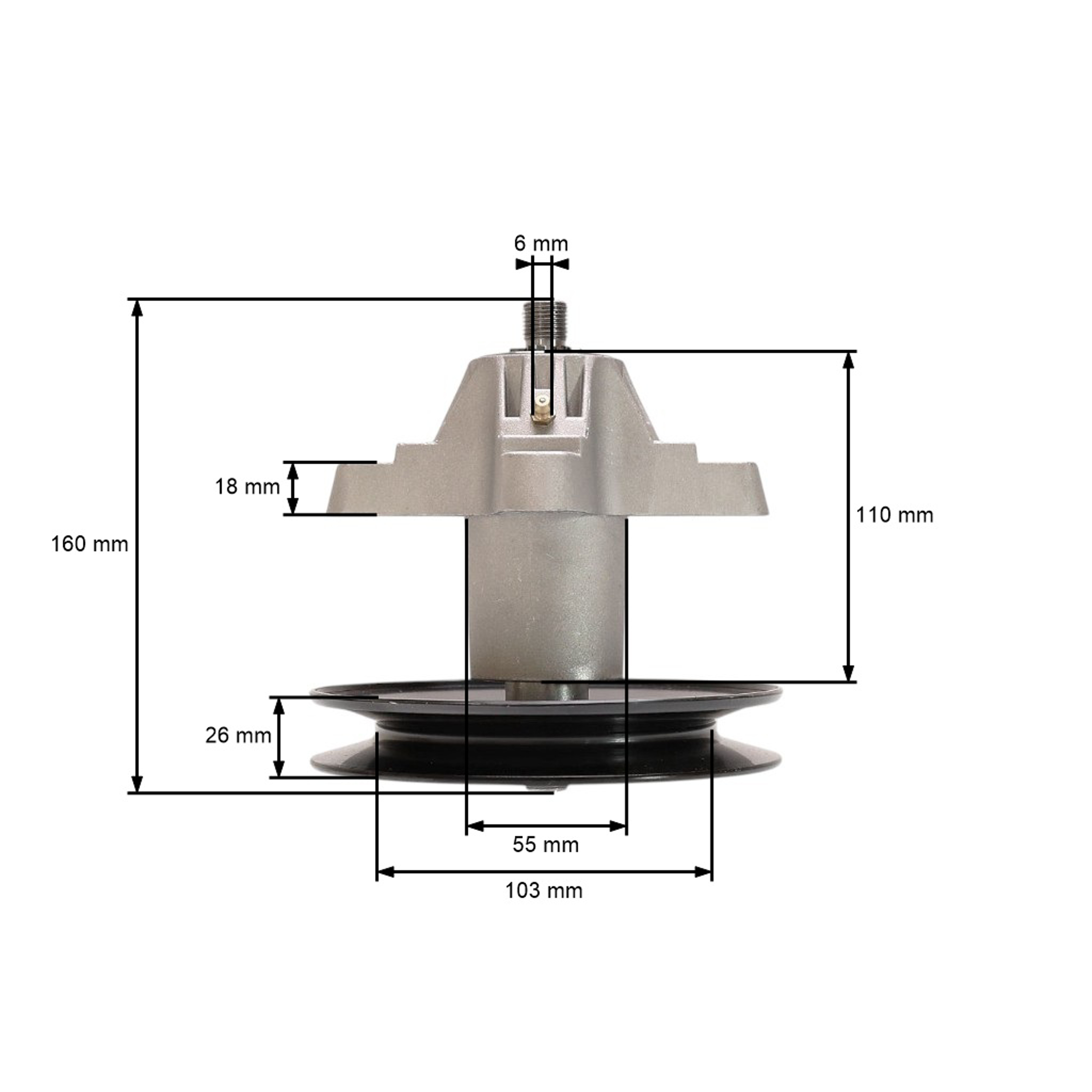Mandrela žacího nože pro zahradní traktory Black Line Bolens Cub Cadet Efco Fleurelle Gutbrod MTD (OEM 618-0659 918-0659A 618-0624 918-0624 918-0624A)