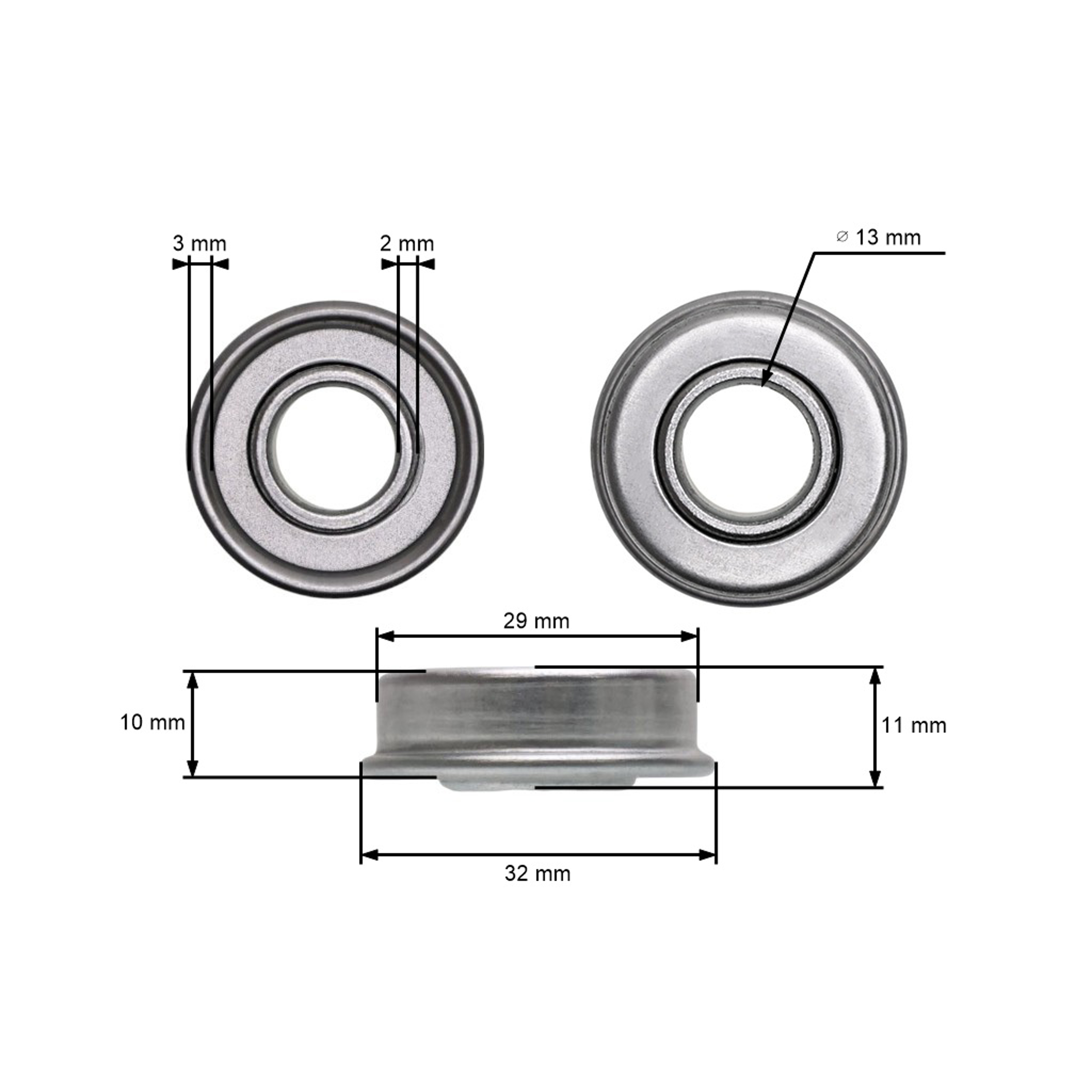Univerzální ložisko kola pro motorové a elektrické sekačky 29 mm x 11,0 mm x 12,8 mm