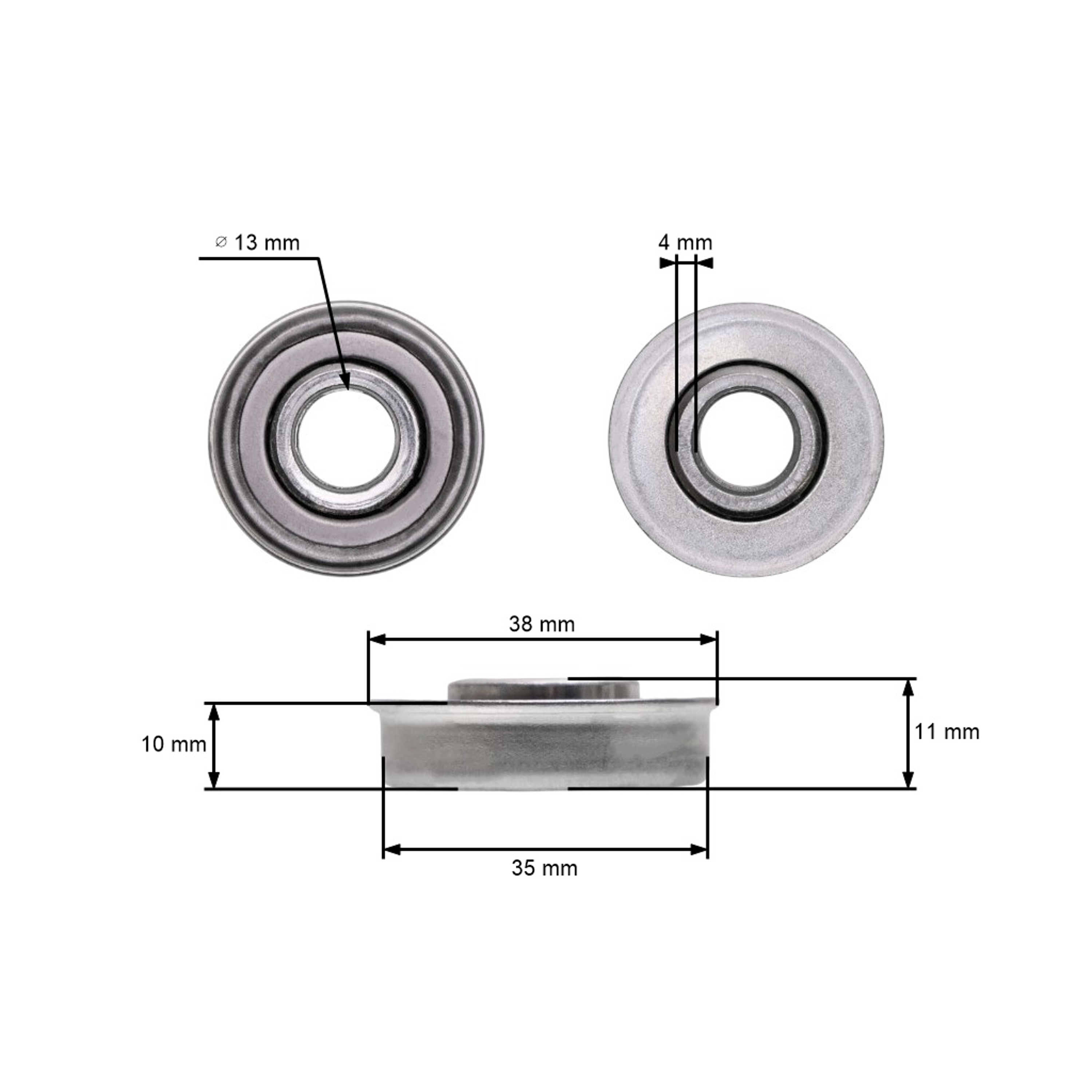 Univerzální ložisko kola pro motorové a elektrické sekačky 35 mm x 11,0 mm x 12,8 mm