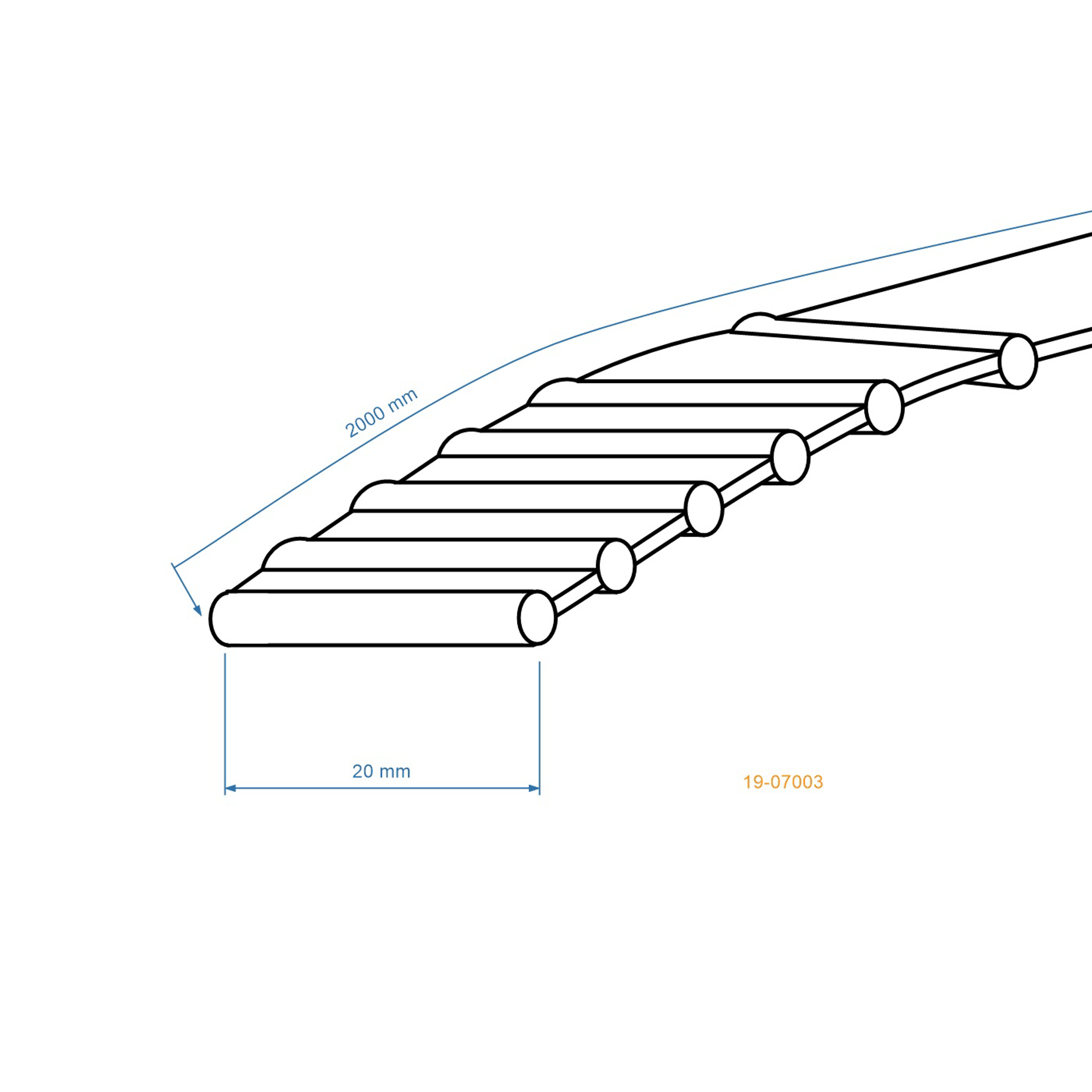 Klínový řemen ozubený 2000 mm x 20 mm x 250 zubů pro zahradní traktory Stiga Agrostroj (OEM 9585-0096-01 1721117SM 1721117 200DS8M2000  040769 40769)