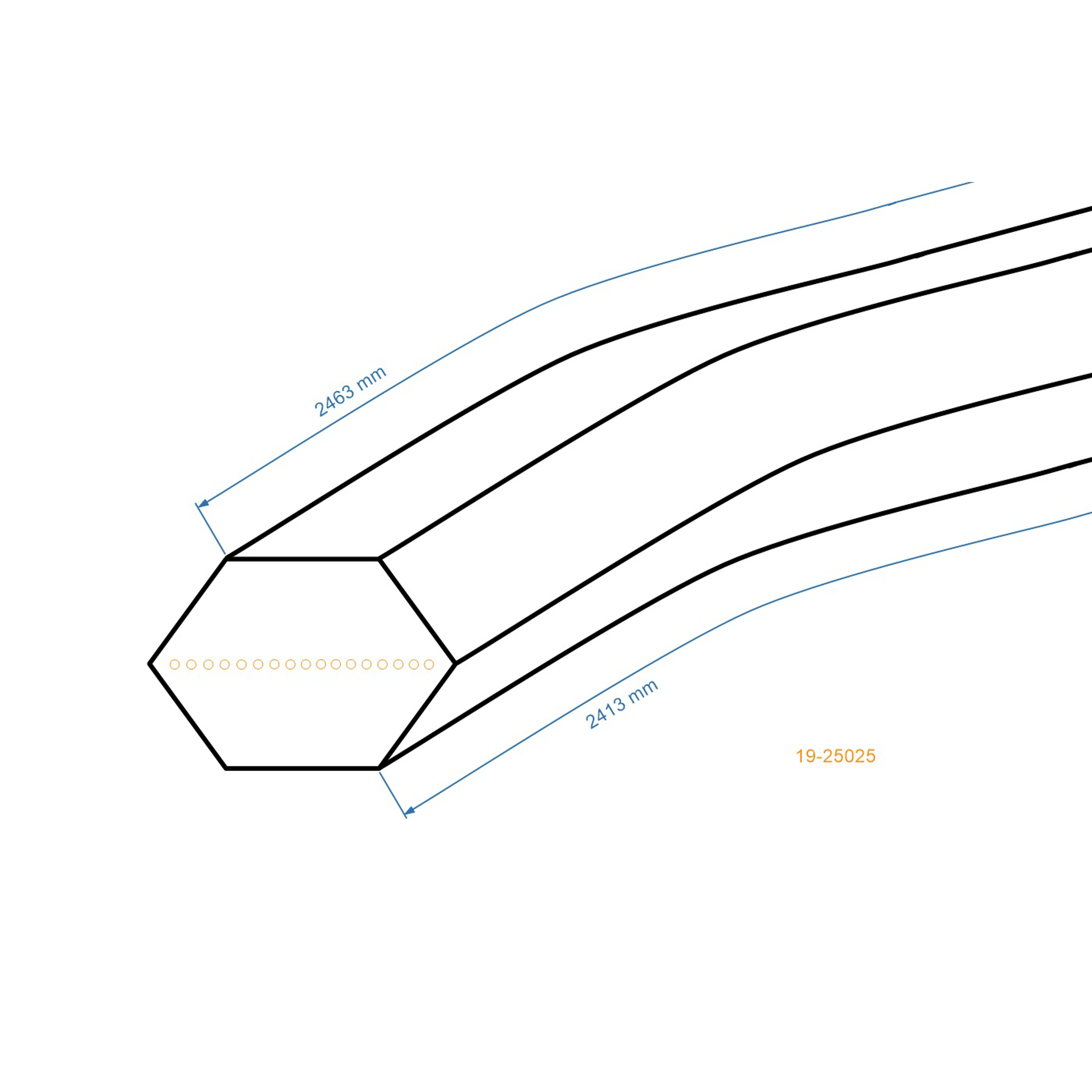 Klínový řemen 2288 mm x 2339 mm x 12,7 mm pro zahradní traktory MTD Yardman Bolens Oleo-Mac Mastercut Efco Massey Ferguson (OEM 754-04175 954-04175)
