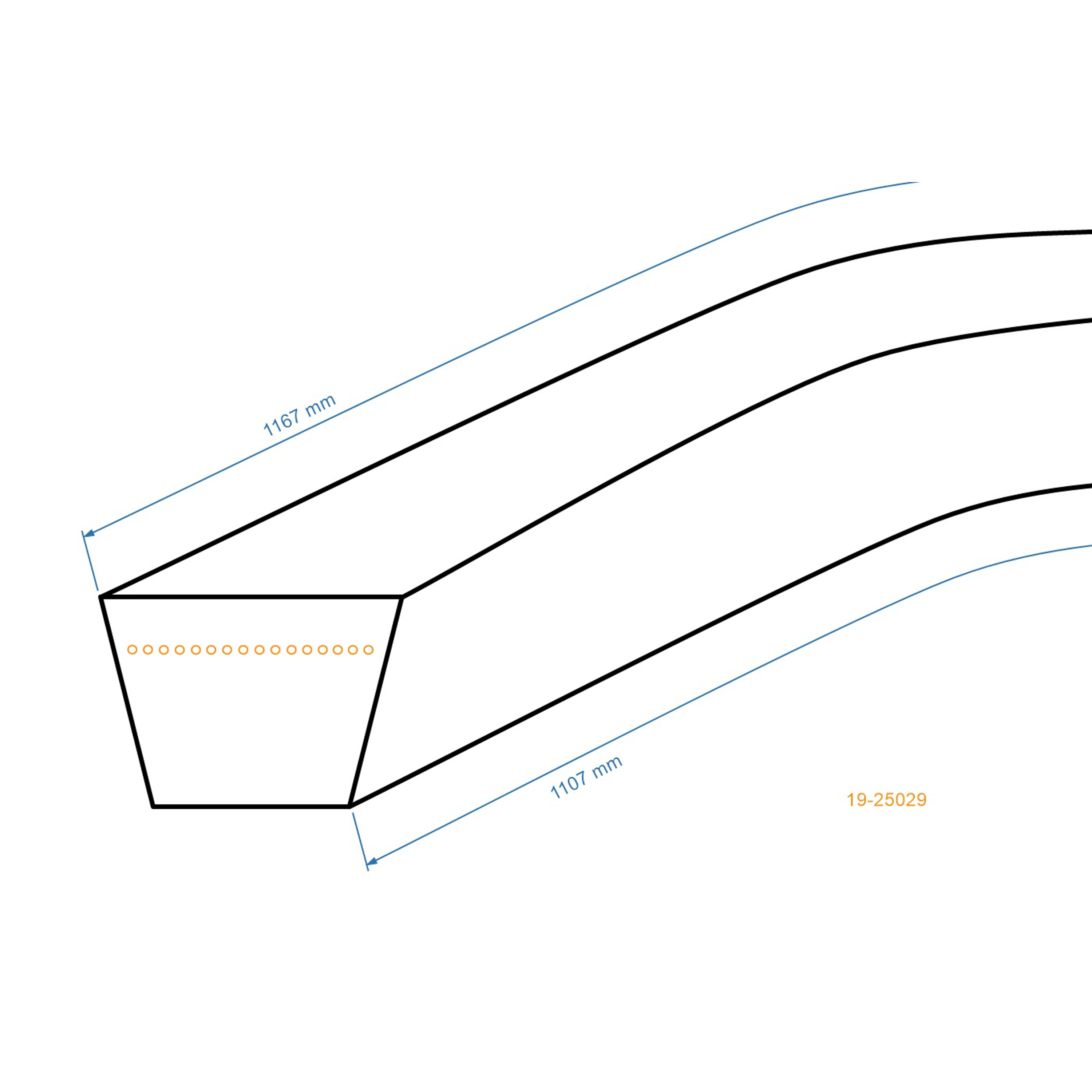 Klínový řemen 1107 mm x 1167 mm x 16,4 mm pro zahradní traktory MTD Black Edition Cubcadet Massey Ferguson Mastercut Oleo-Mac Wolf (OEM 754-04268 954-04268)