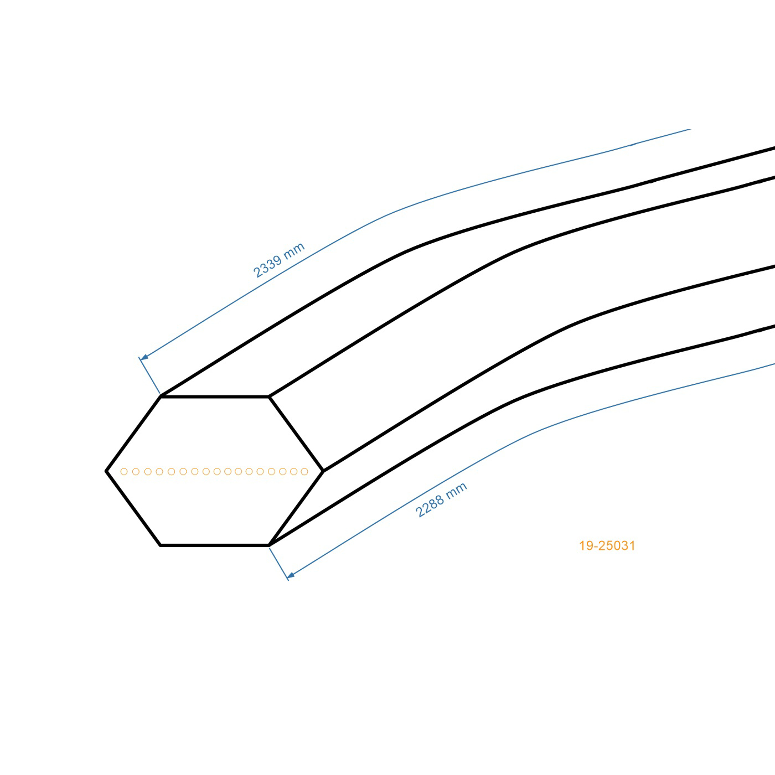 Klínový řemen 2288 mm x 2339 mm x 12,5 mm pro zahradní traktory MTD Yardman Oleo-Mac Massey Ferguson Efco Bolens BlackEdition (OEM 754-04175 954-04175)