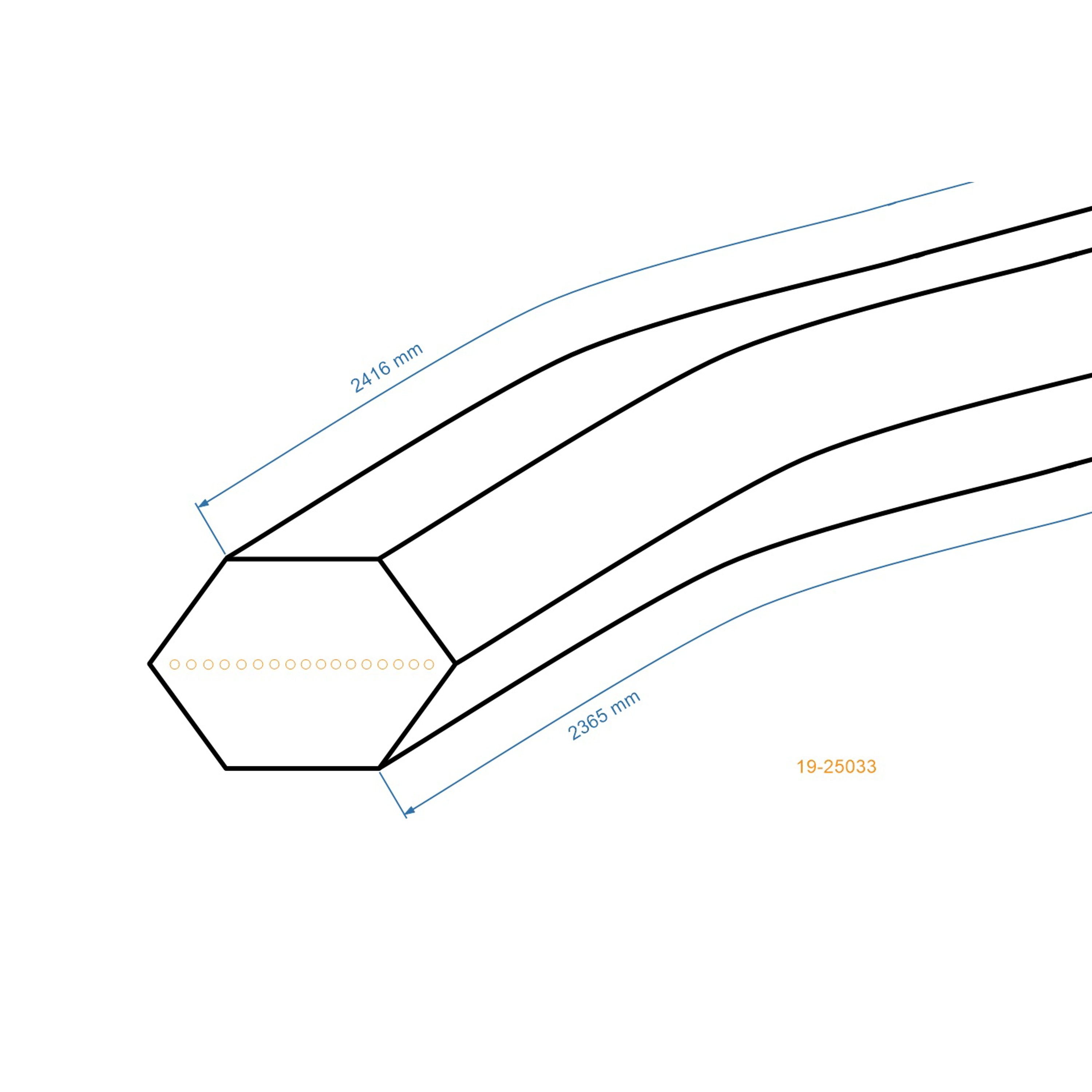 Klínový řemen 2365 mm x 2416 mm x 12,5 mm pro zahradní traktory MTD Wolf Floraself Gutbrod Yardman BlackEdition Fleurelle Raiffeisen (OEM 754-0470 954-0470)