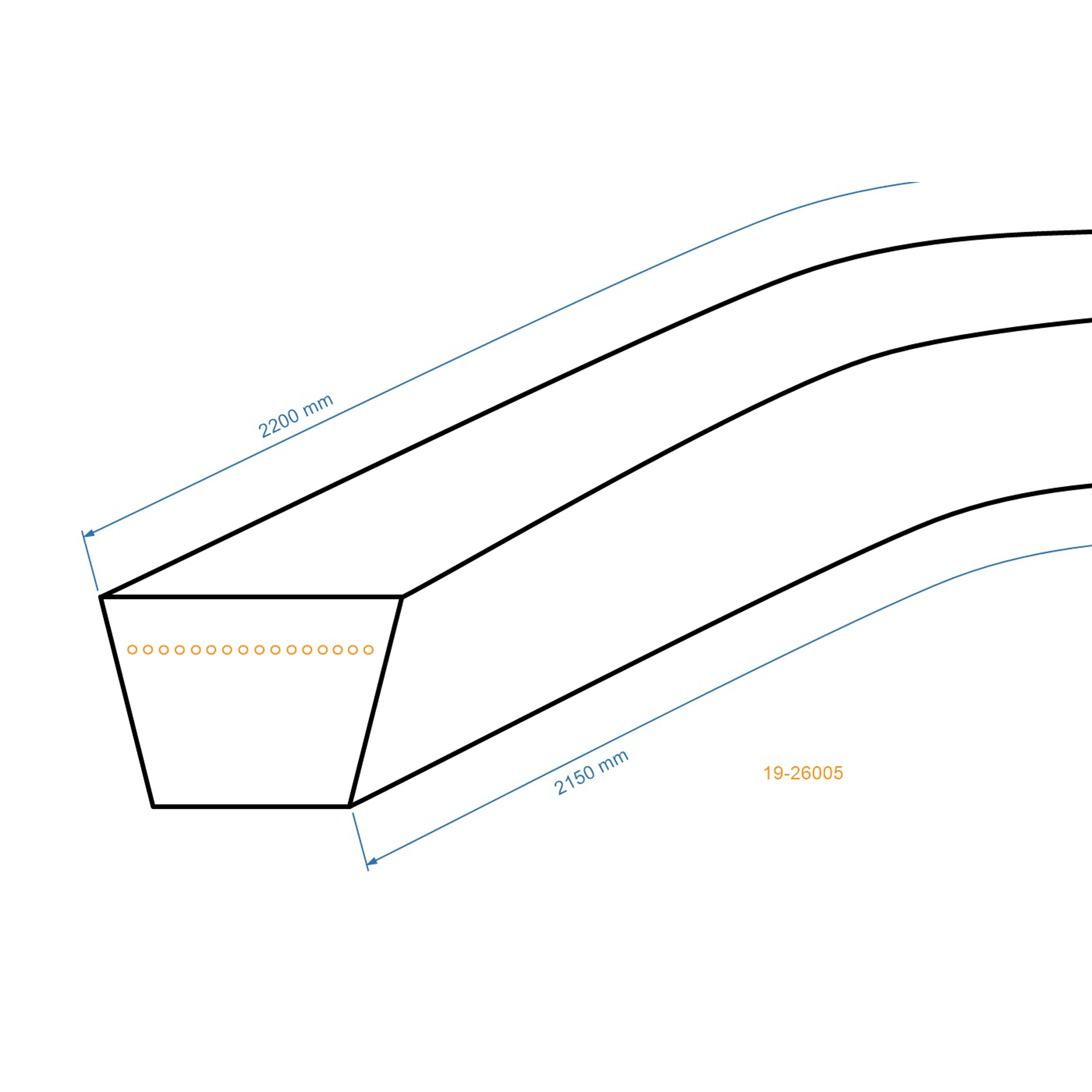 Klínový řemen 2150 mm x 2200 mm x 13 mm pro zahradní traktory Murray (OEM 037X62MA 37X62 710209 213676)