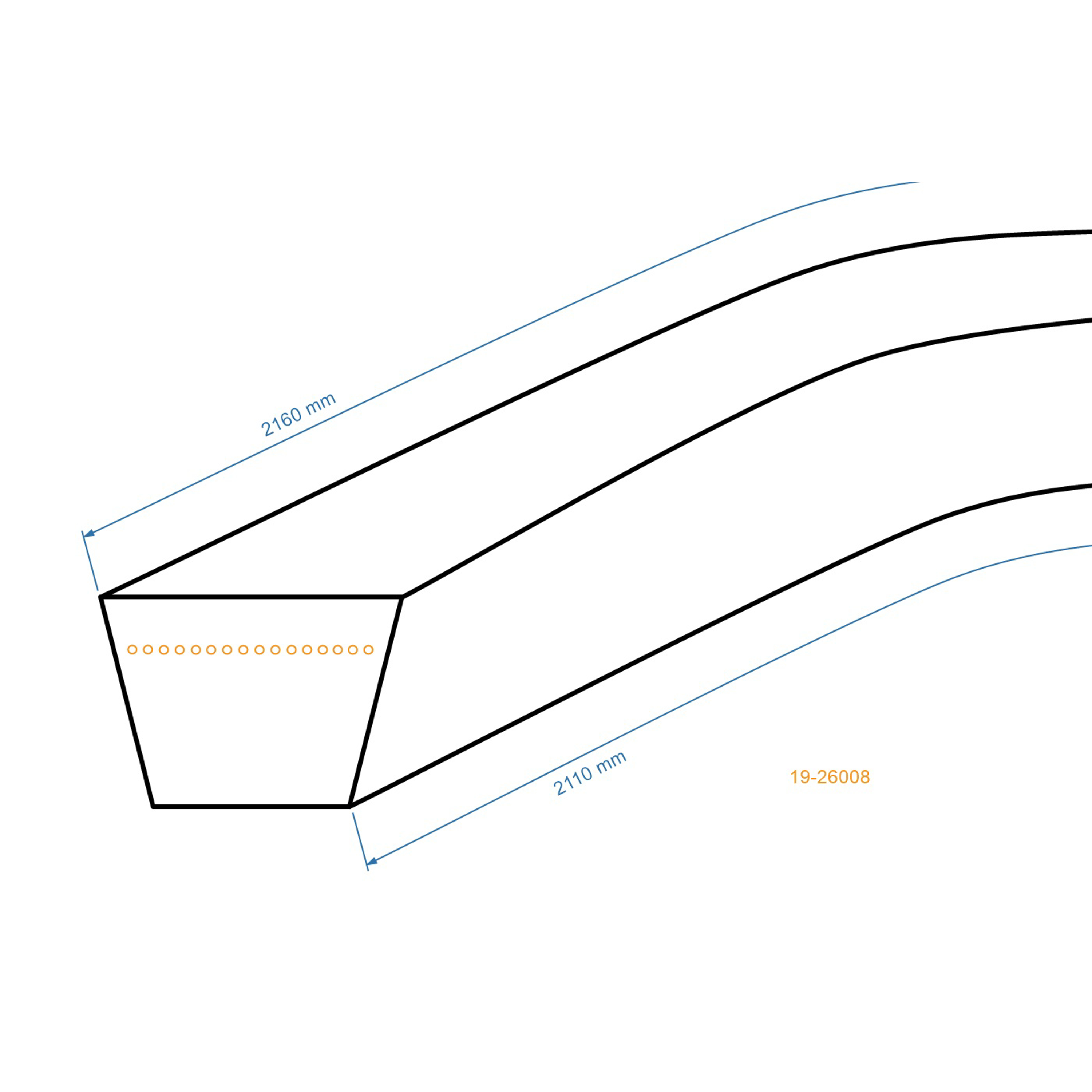 Klínový řemen 2110 mm x 2160 mm x 13 mm pro zahradní traktory Murray (OEM 037X86MA 37X86)