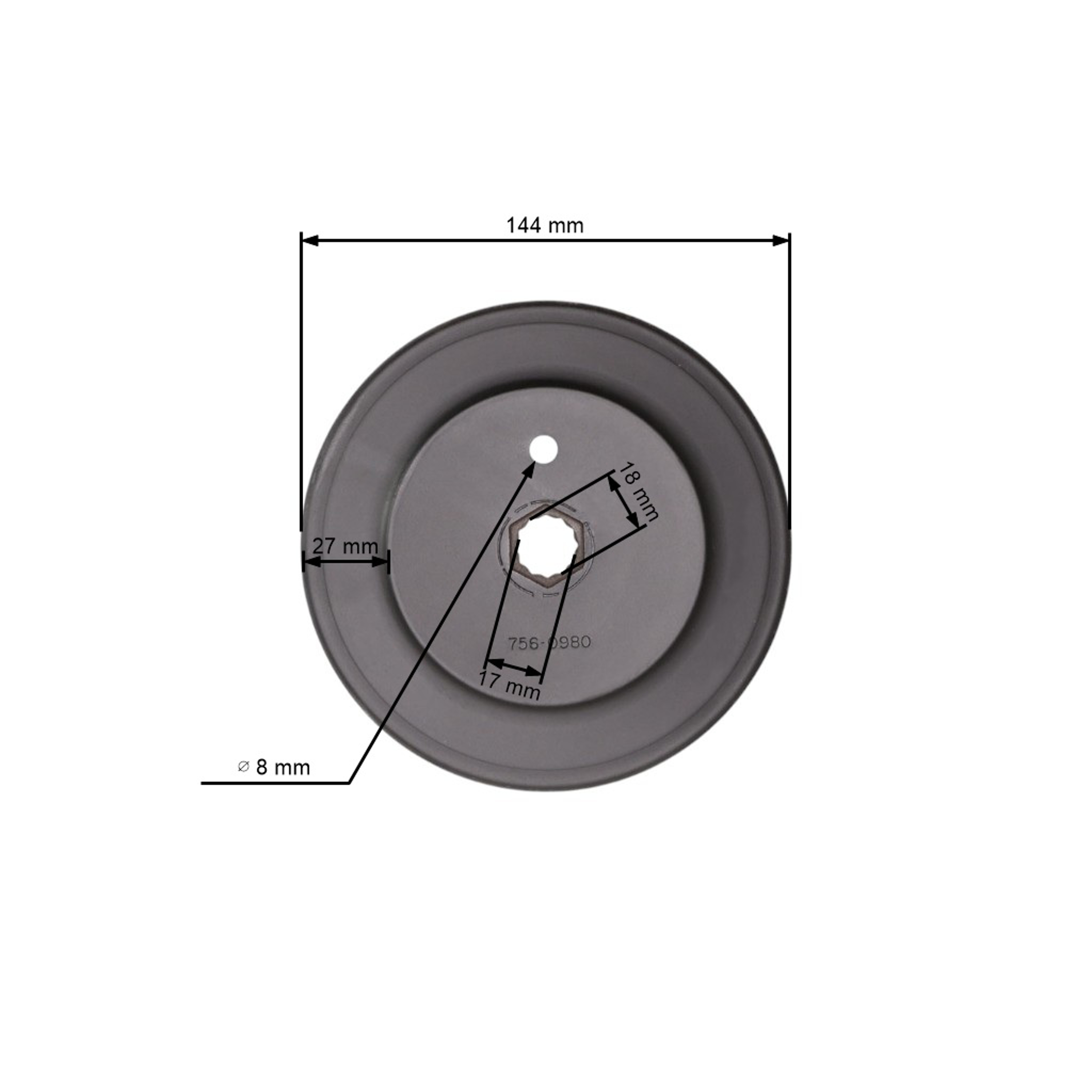 Řemenice pro zahradní traktory MTD Gutbrod Lawnflite Yardman Golf Fleurelle Mastercut White Greencut (OEM 756-0980 956-0980)