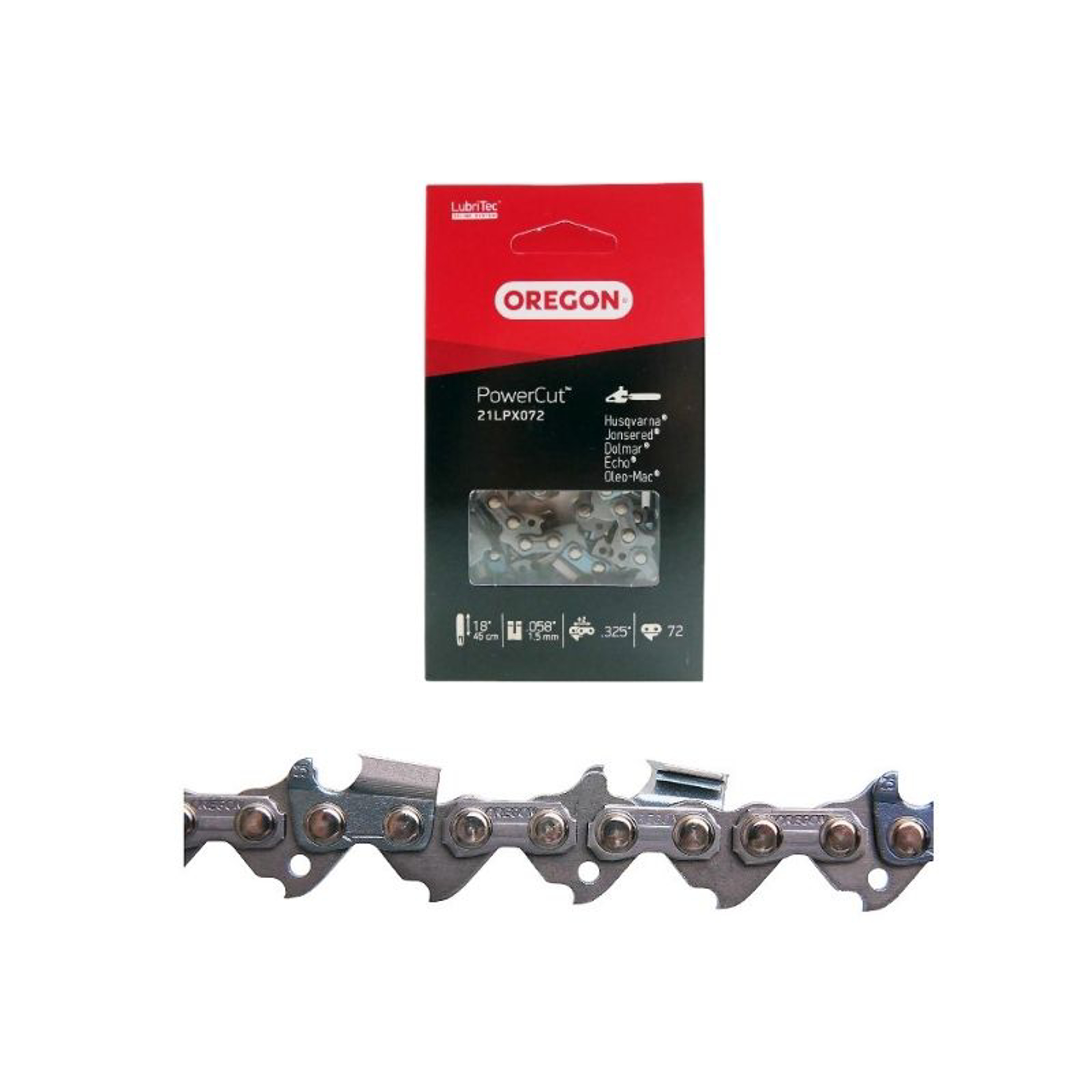 Oregon pilový řetěz SUPER 20 .325" (1,5 mm) 21LPX072E pro Husqvarna 254 257 345 346 350 353 359 435 445 460 550XP Solo 639 641 651 Jonsered 2050 2145 2159 CS2149