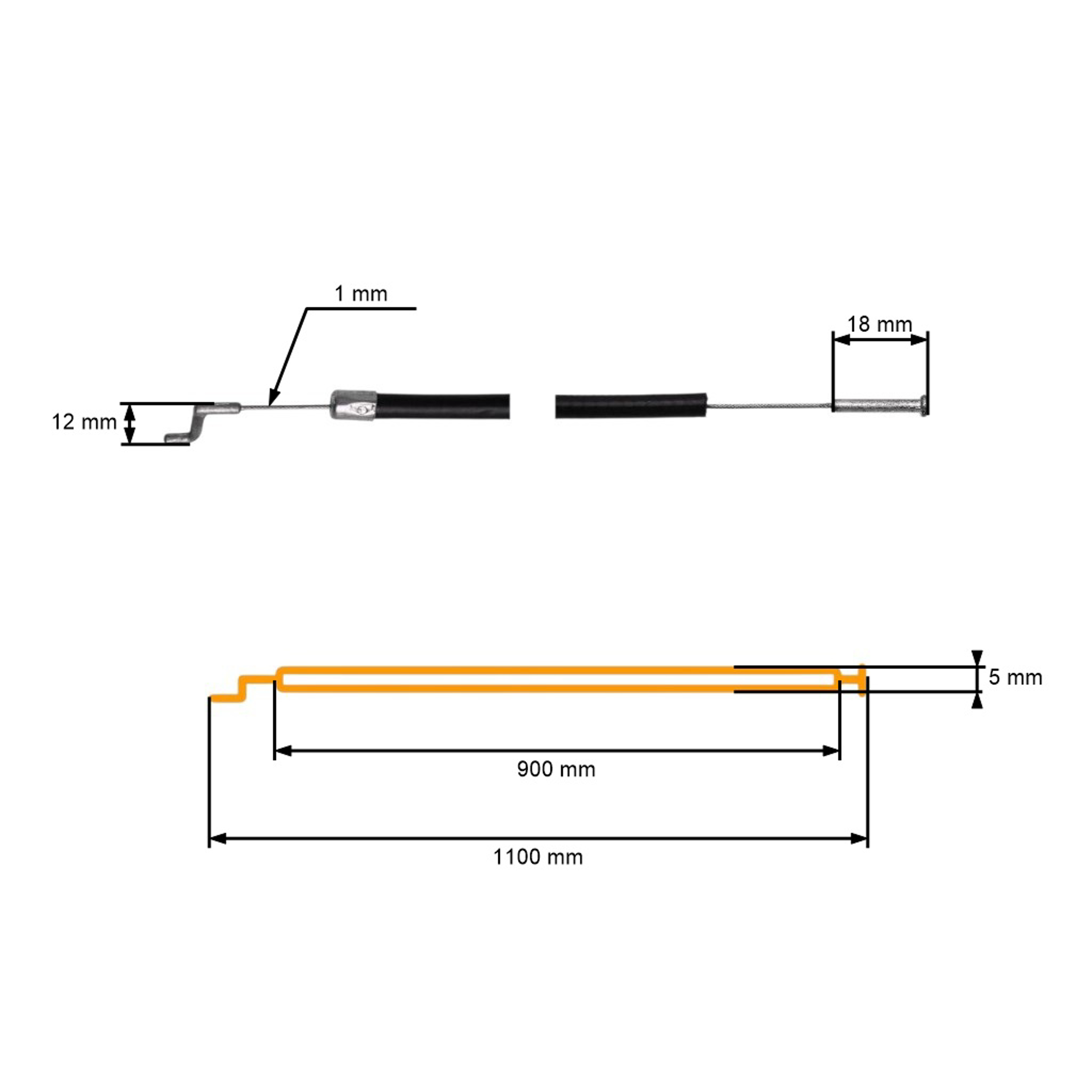 Plynové lanko pro křovinořezy Stihl FT250 FS120 FS120R FS200 FS200R FS250 FS250R HT250 (OEM 41281823203)