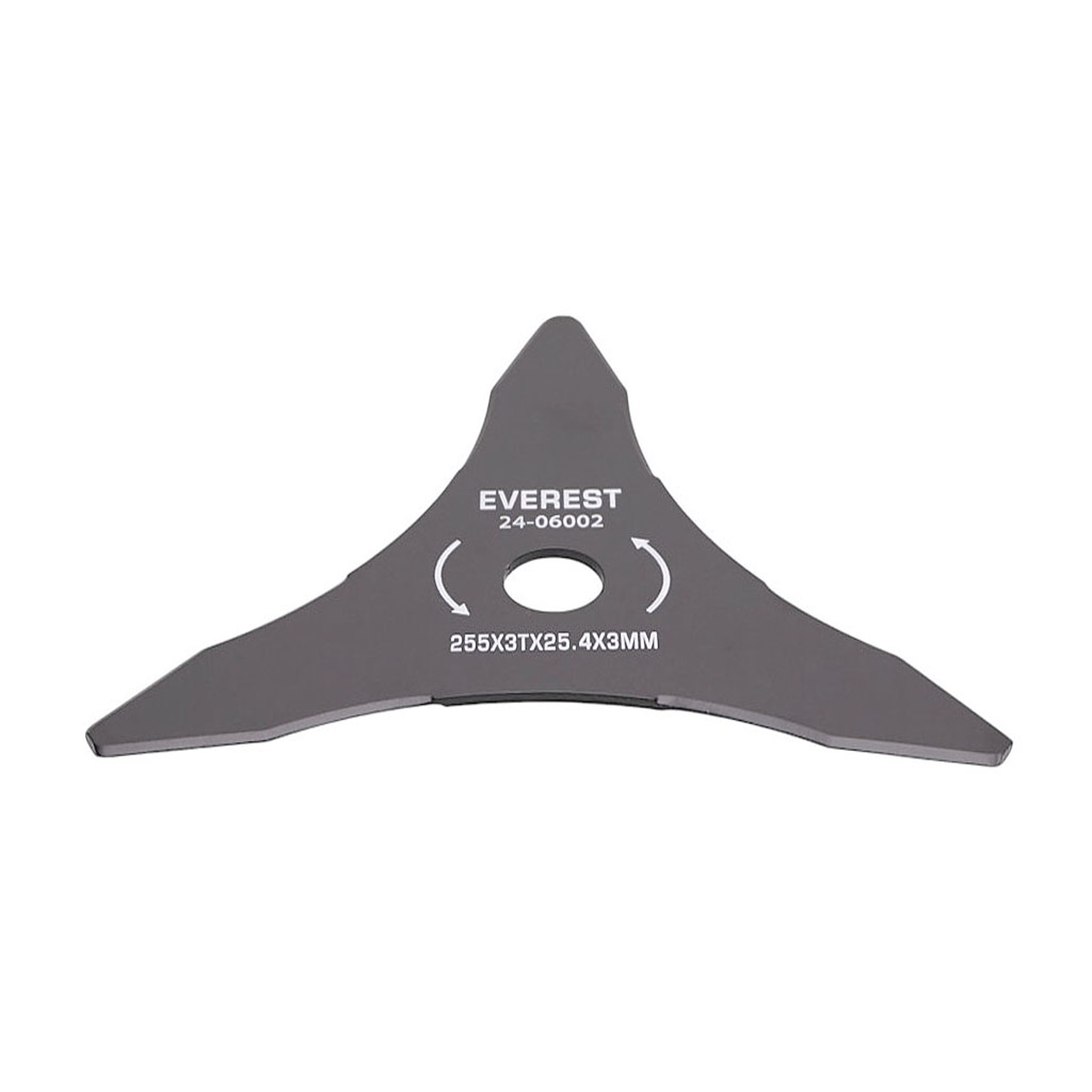Žací ocelový univerzální nůž 3 zubý rozměr 255 mm x 3,0 mm otvor 25,4 mm pro křovinořezy a motorové vyžínače
