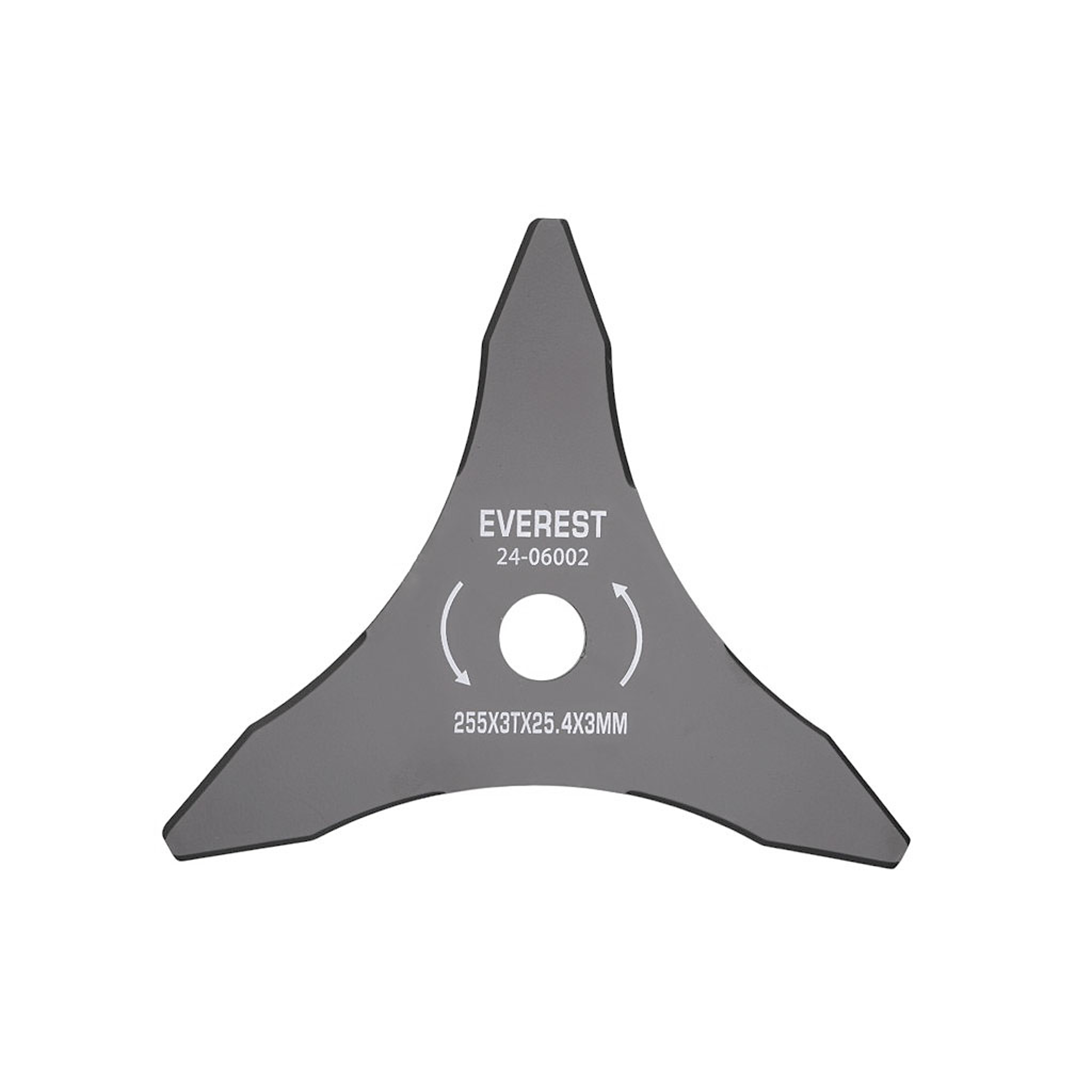 Žací ocelový univerzální nůž 3 zubý rozměr 255 mm x 3,0 mm otvor 25,4 mm pro křovinořezy a motorové vyžínače