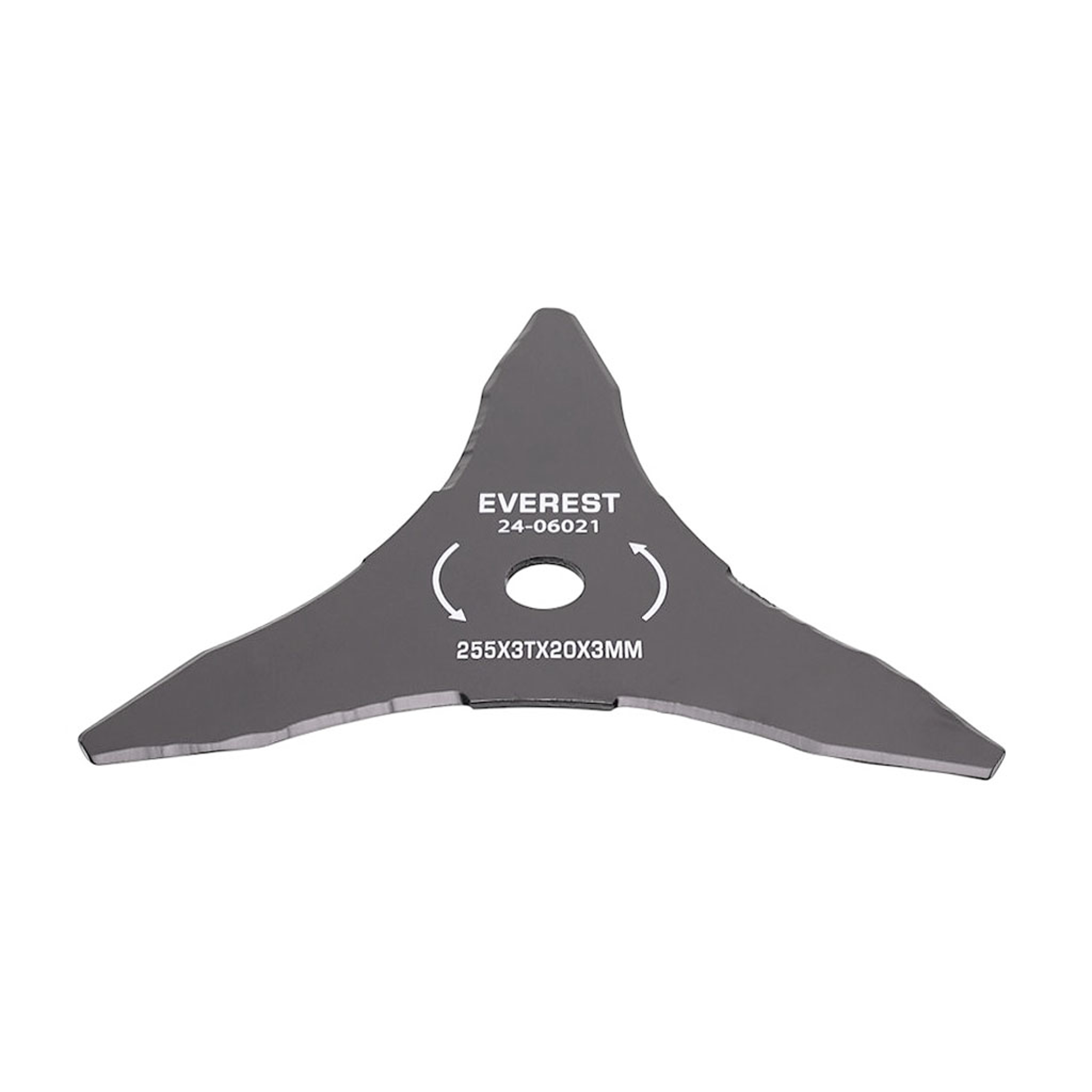 Žací ocelový nůž 3 zubý rozměr 255 mm x 20,0 mm x 3,0 mm pro křovinořezy a motorové vyžínače
