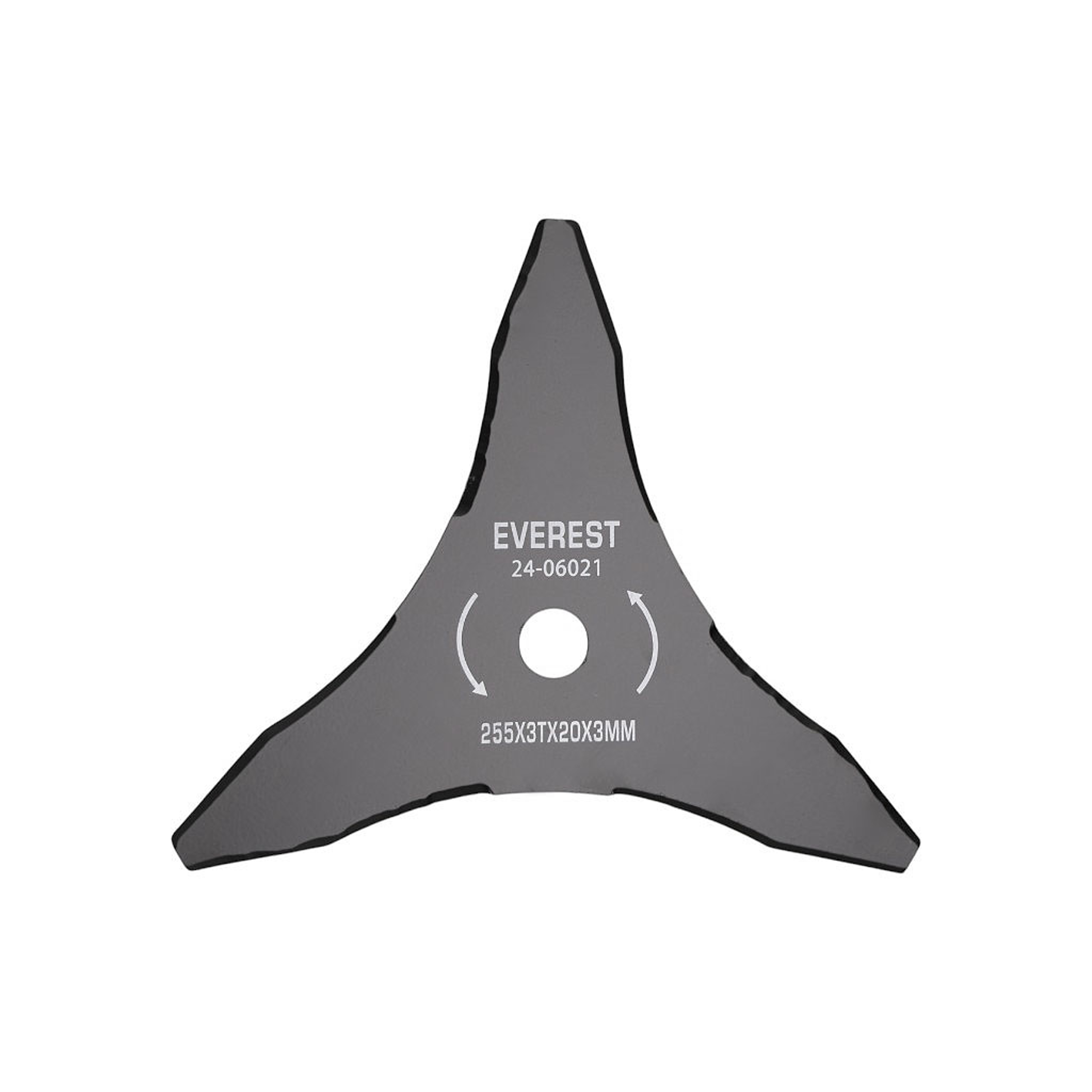 Žací ocelový nůž 3 zubý rozměr 255 mm x 20,0 mm x 3,0 mm pro křovinořezy a motorové vyžínače