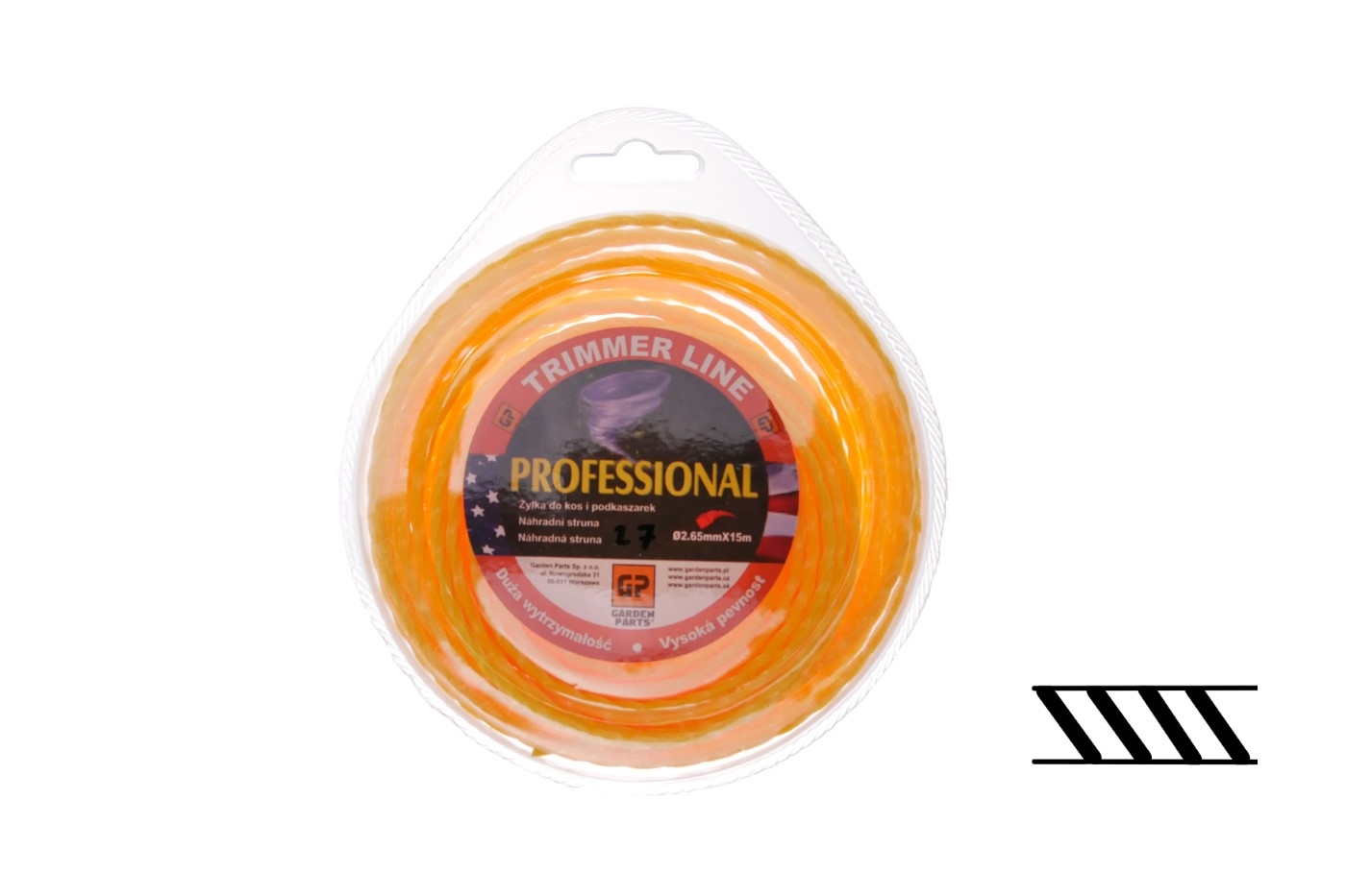 Žací struna průměr 2,65 mm délka balení 15 m profil twist pro křovinořezy a vyžínače