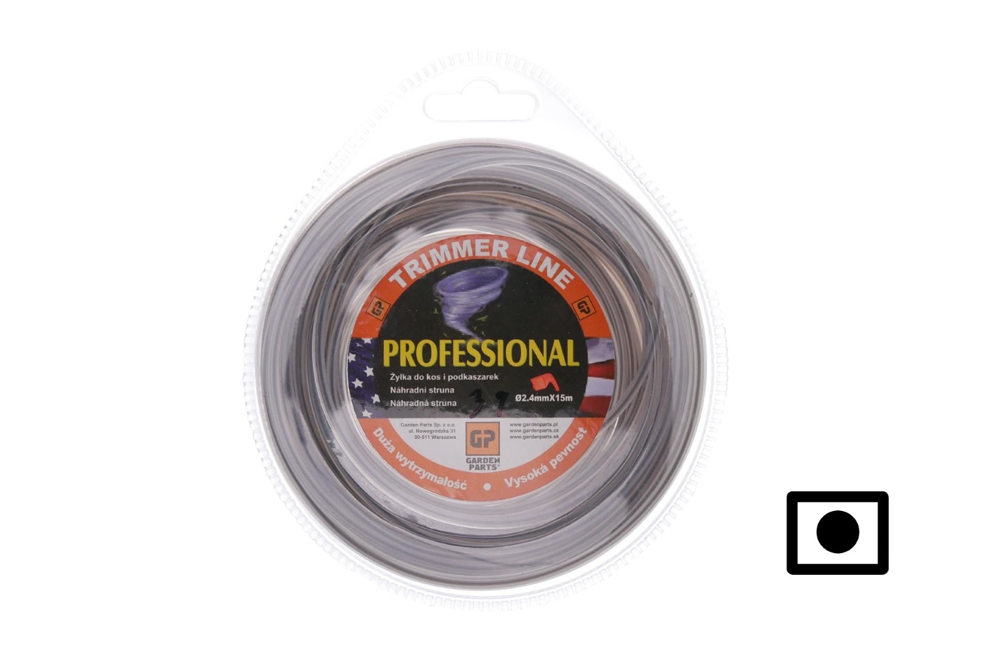 Žací struna průměr 2,4 mm délka balení 15 m profil dual power line pro křovinořezy a vyžínače