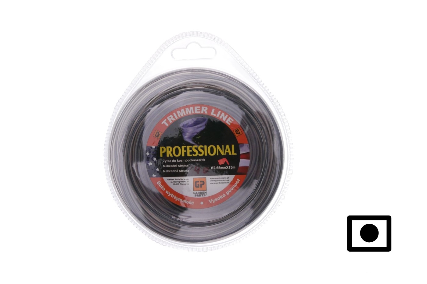 Žací struna průměr 2,65 mm délka balení 15 m profil dual power line pro křovinořezy a vyžínače