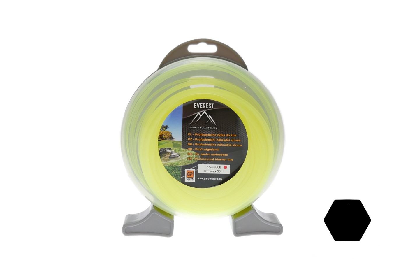 Žací struna průměr 3,0 mm délka balení 56 m profil hexagon line pro křovinořezy a vyžínače