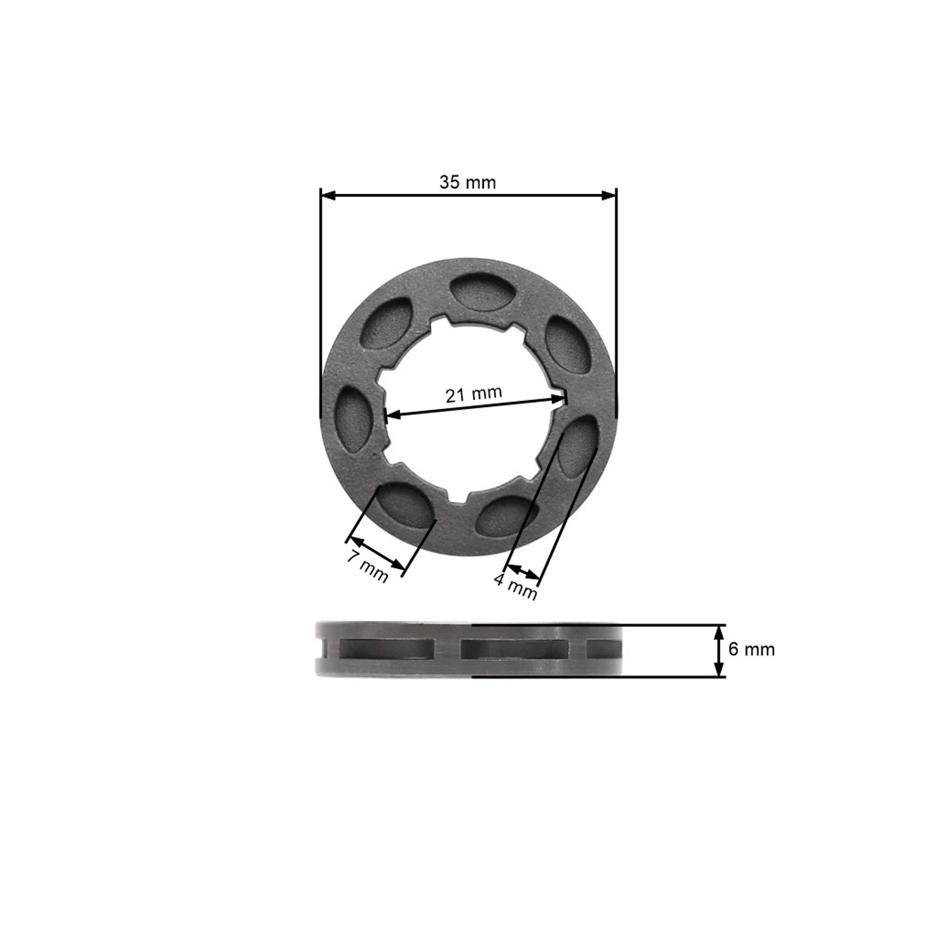 HS Parts výměnný prstýnek 3/8" 7 zubů pro motorové pily Husqvarna 51 55 254 262 350 346 353 357 359 Jonsered 2054 2057 (OEM 504523002)