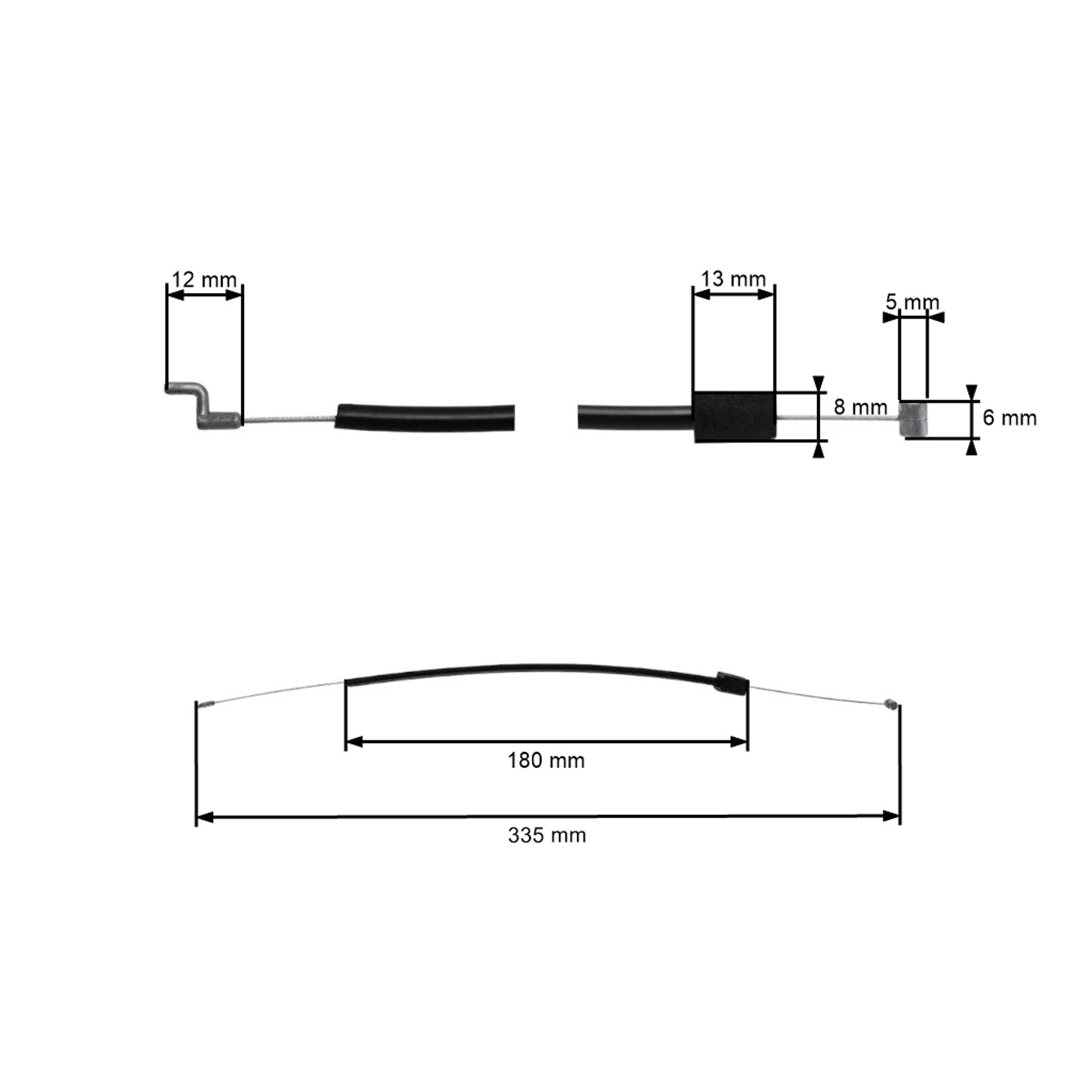 Plynové lanko pro motorové pily Partner 351 370 390 420 352 Jonsered 2035 2250 CS2137 McCulloch Mac Cat 440 Mac Cat 441 Poulan 2250 (OEM 530047602)