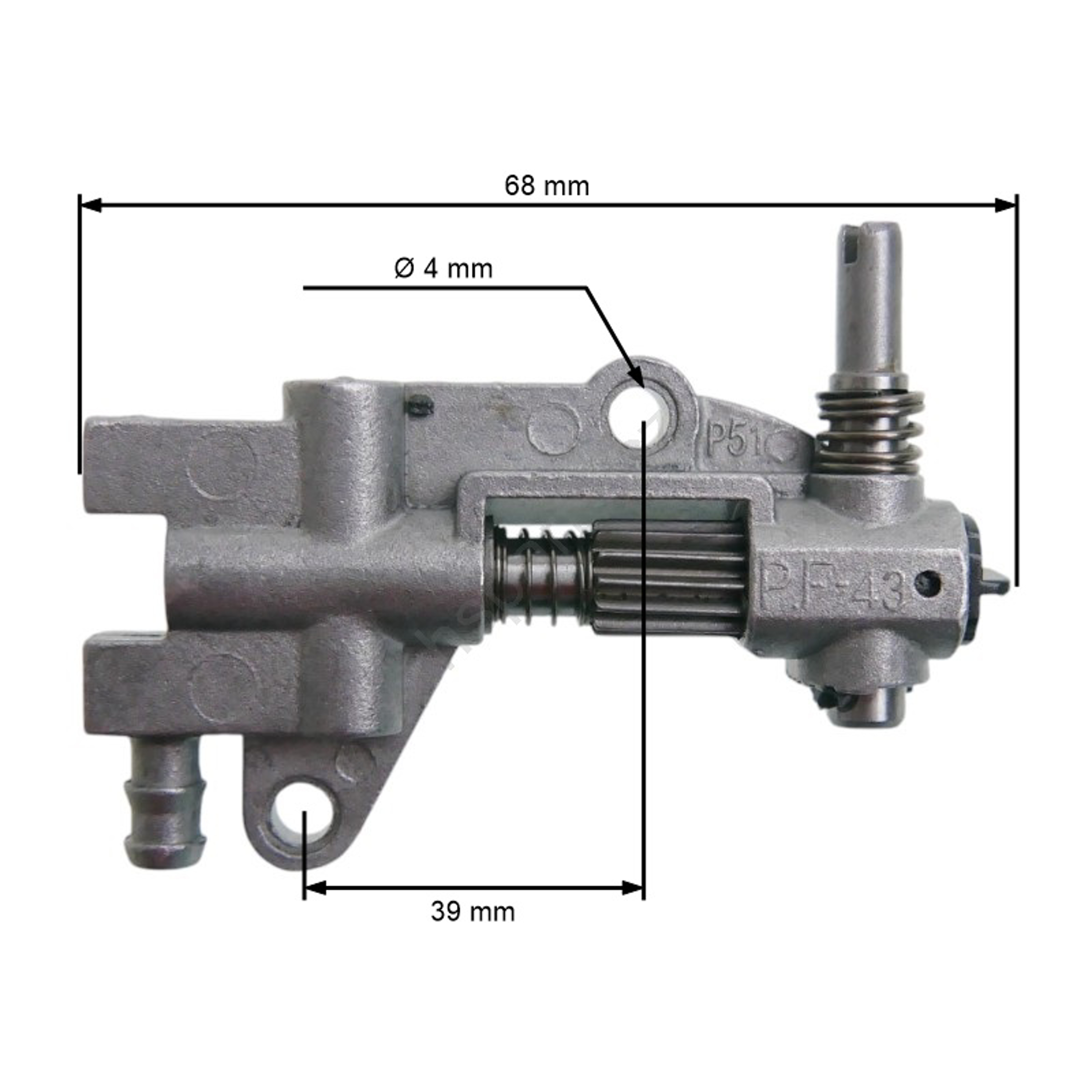 HS Parts olejové čerpadlo pro čínské motorové pily obsah motoru 45 ccm 52 ccm 58 ccm