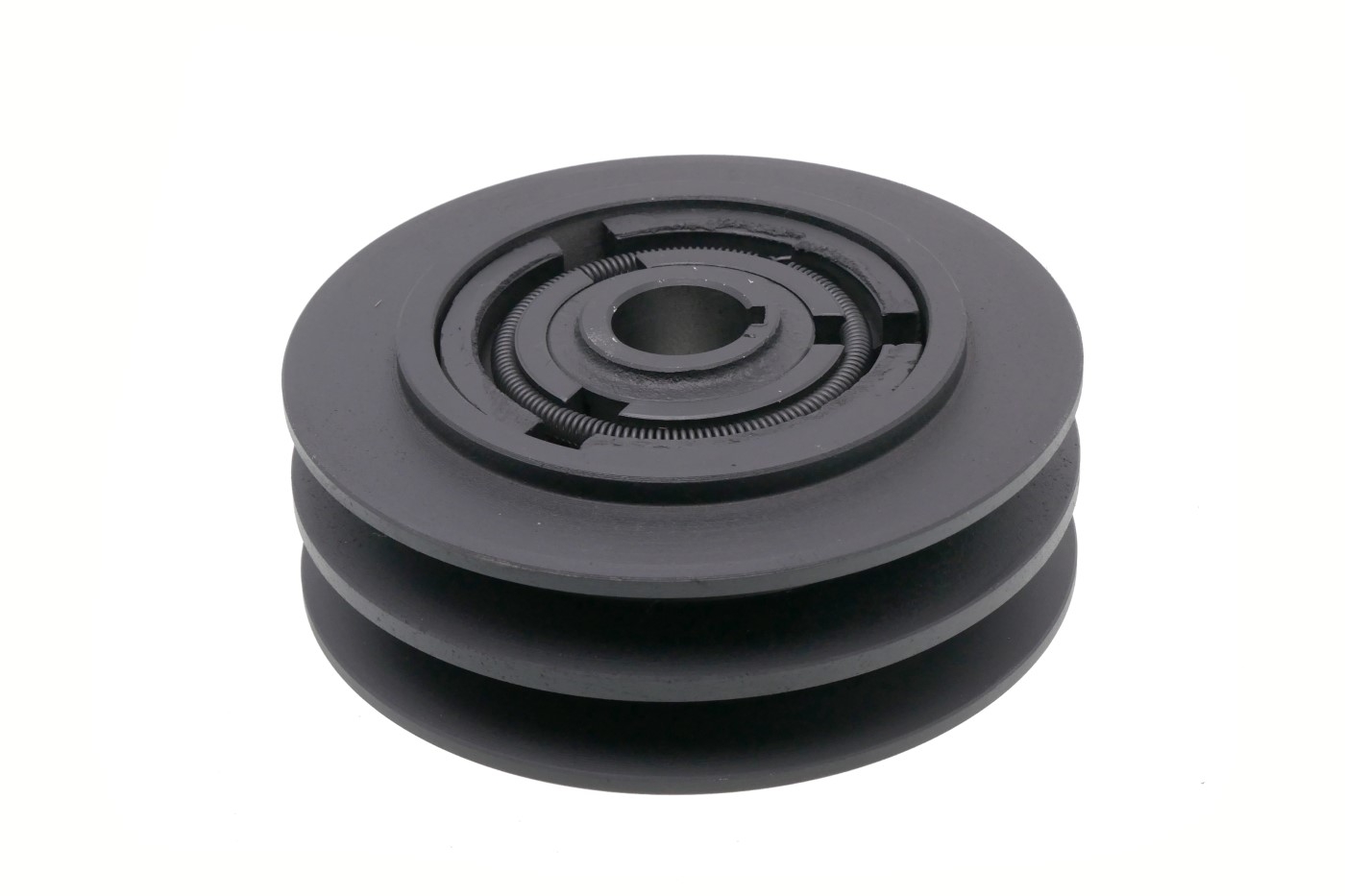 Spojka pro motorové kultivátory vnější průměr 148 mm x průměr otvoru 25,4 mm na 2 klínové řemeny 17 mm