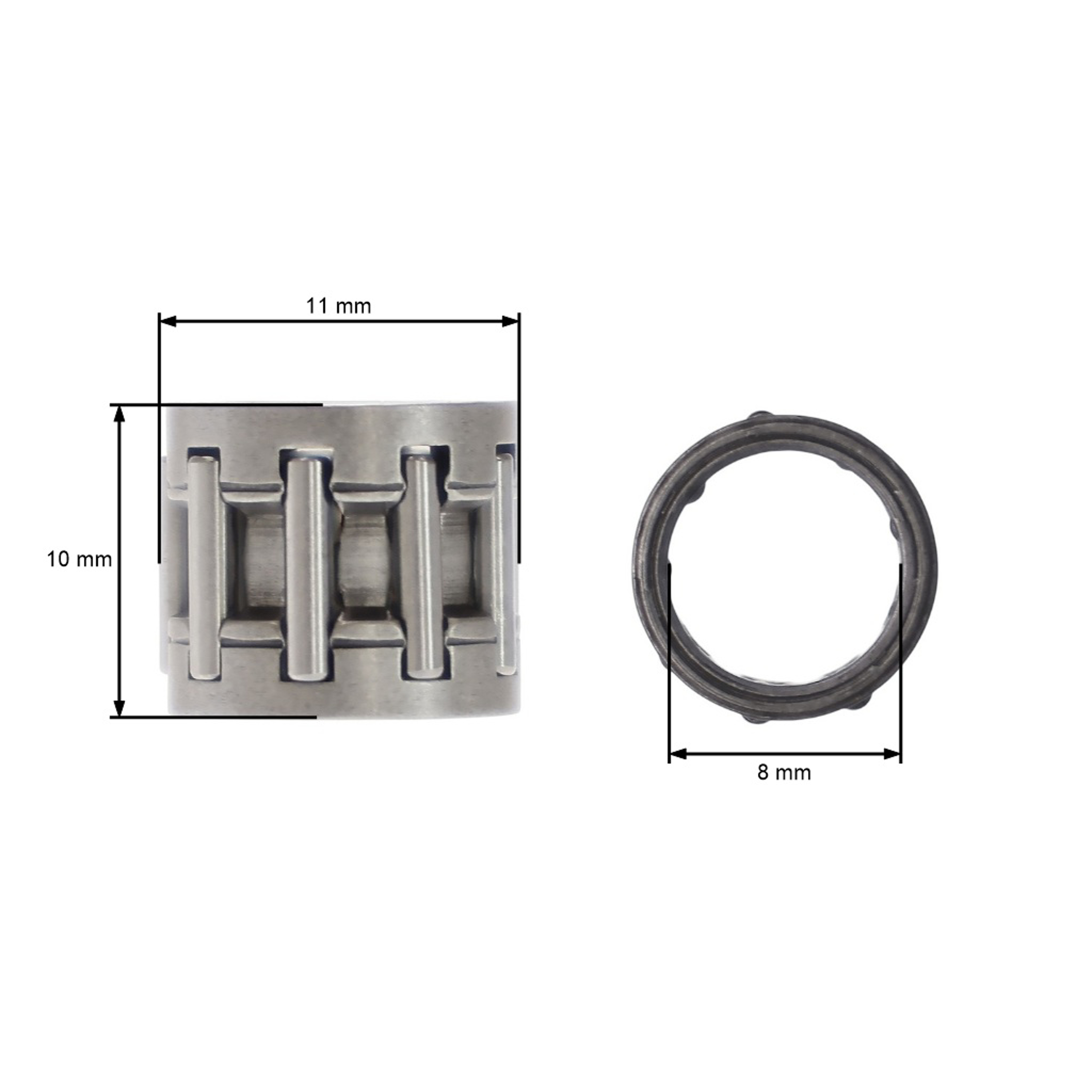 Ložisko pístní čepu 8 x 11 x 10 mm pro Stihl FS75 FS80 FS85 FC85 FC75 HS86 HS85 HS81 HS82 HS75 KM85 FH75 KW85 HL75 HT70 HT75 FR85 FC75 (OEM 95120031830)
