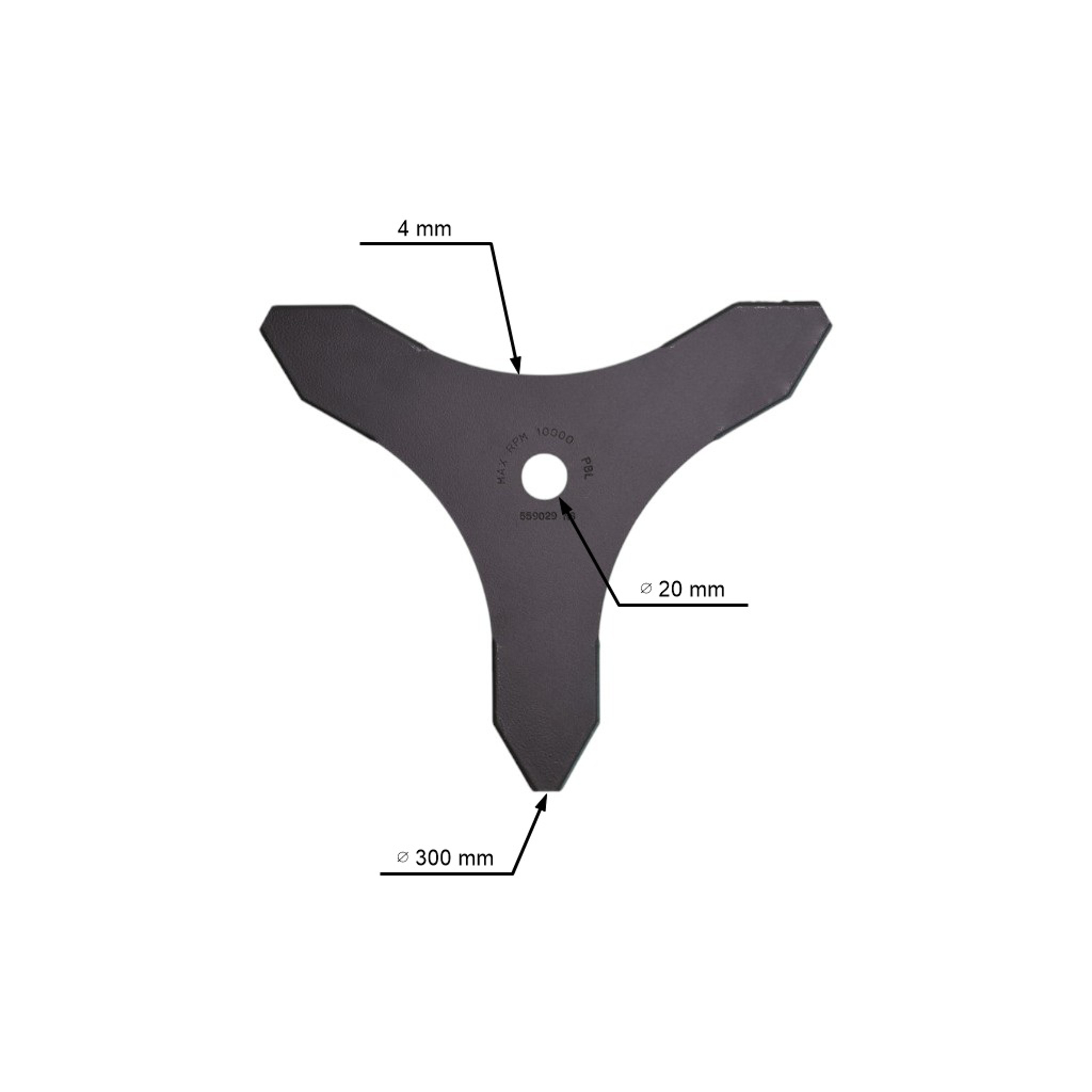 Oregon žací nůž 3 zubý rozměr 300 mm x 20 mm x 4 mm pro křovinořezy a motorové vyžínače