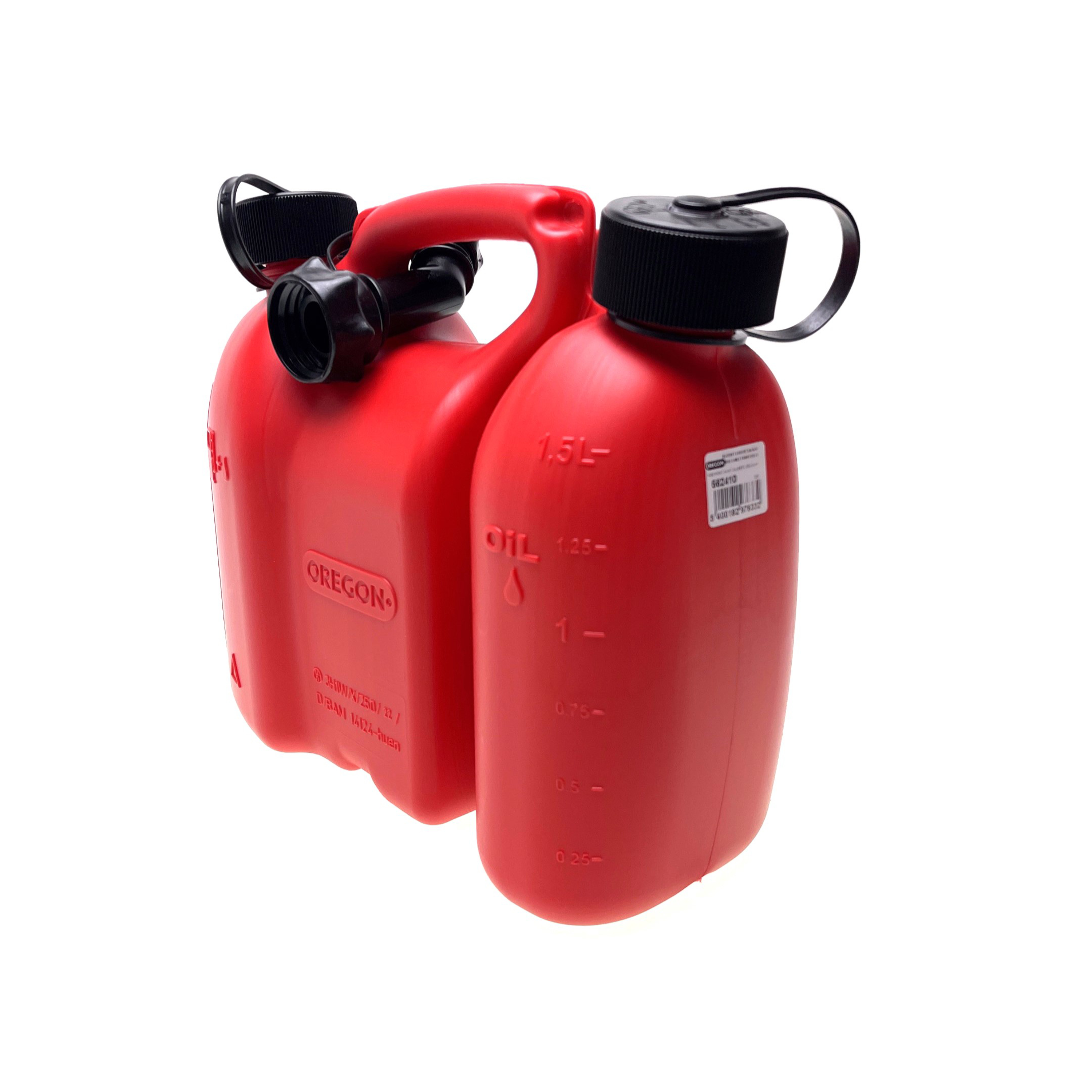 Kanystr Oregon na benzín 3 L a olej 1,5L YUKON červený s nalévacím hrdlem (562410)