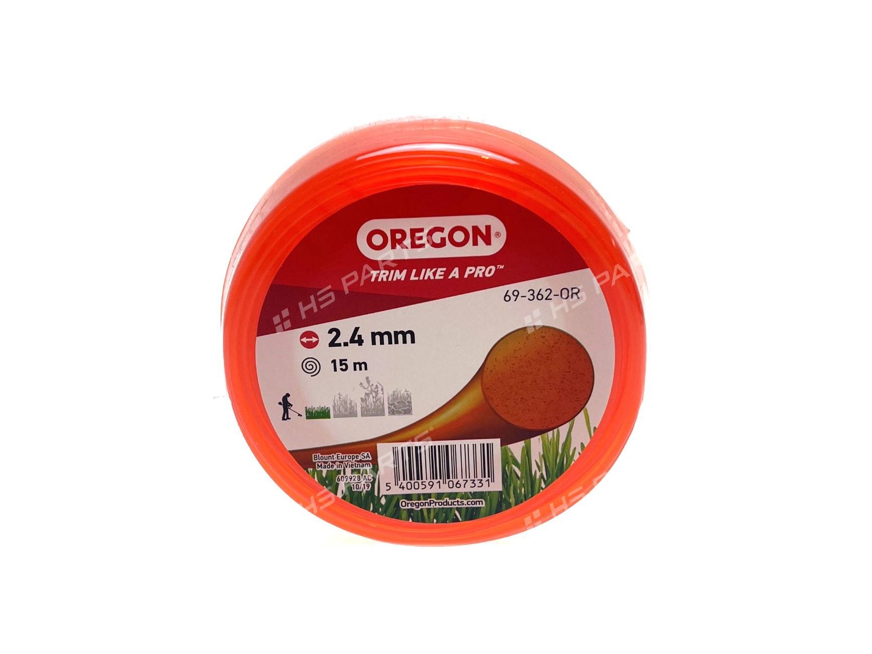 Žací struna Oregon 2,4 mm x 15 m oranžová