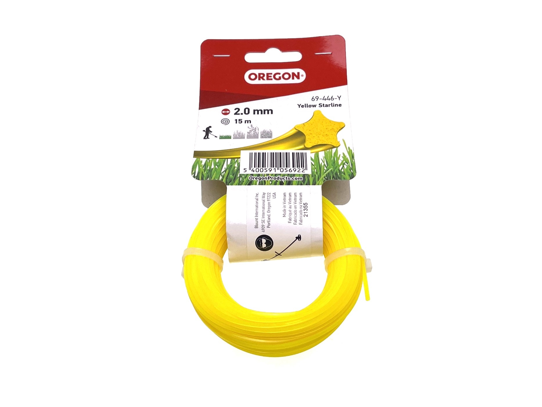 Oregon žací struna 2 mm x 15 m tvar hvězda