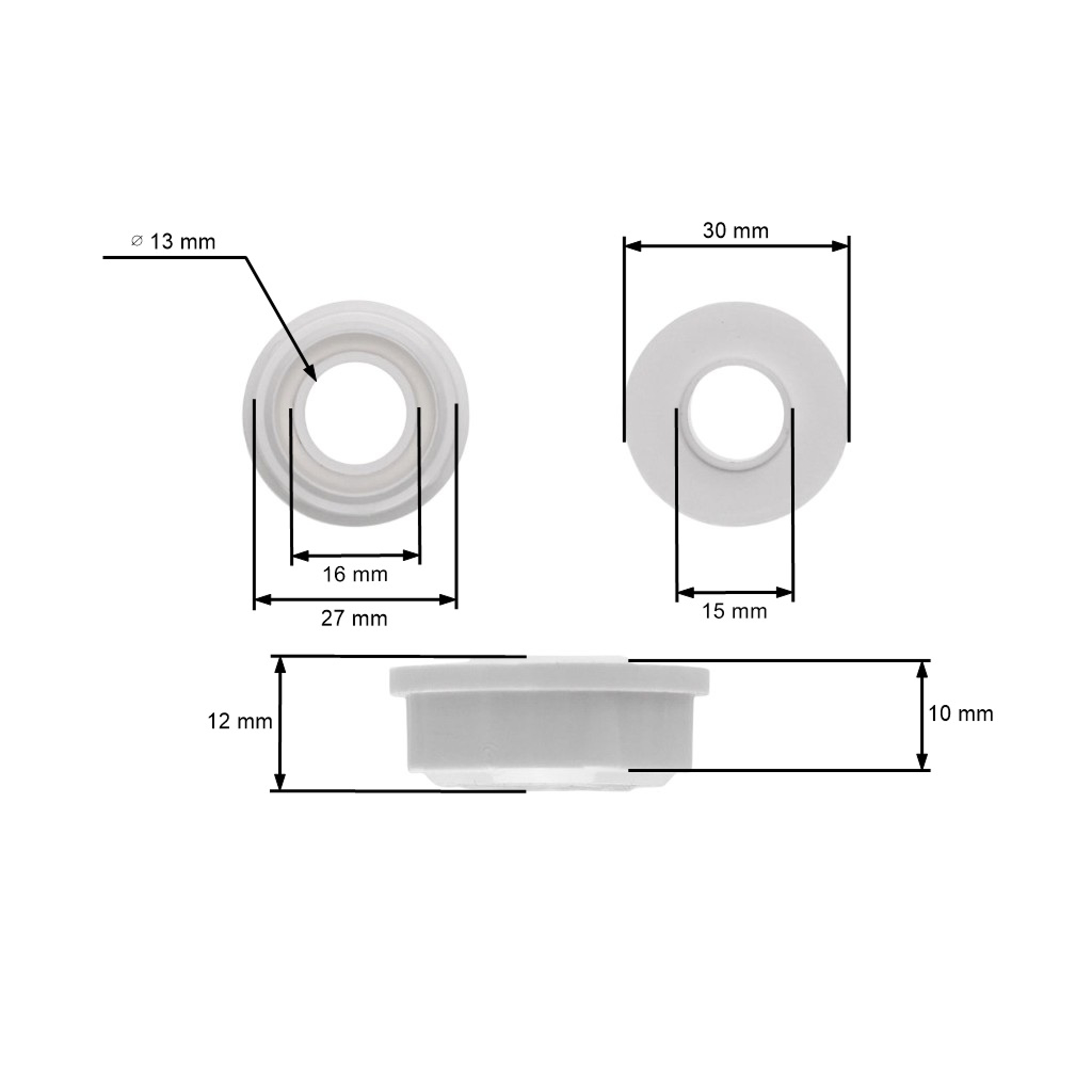 Oregon univerzální plastové kolo 150 mm pro sekačky s redukcí na vnitřní průměr 8,2 mm 10,2 mm 12,2 mm 12,7 mm