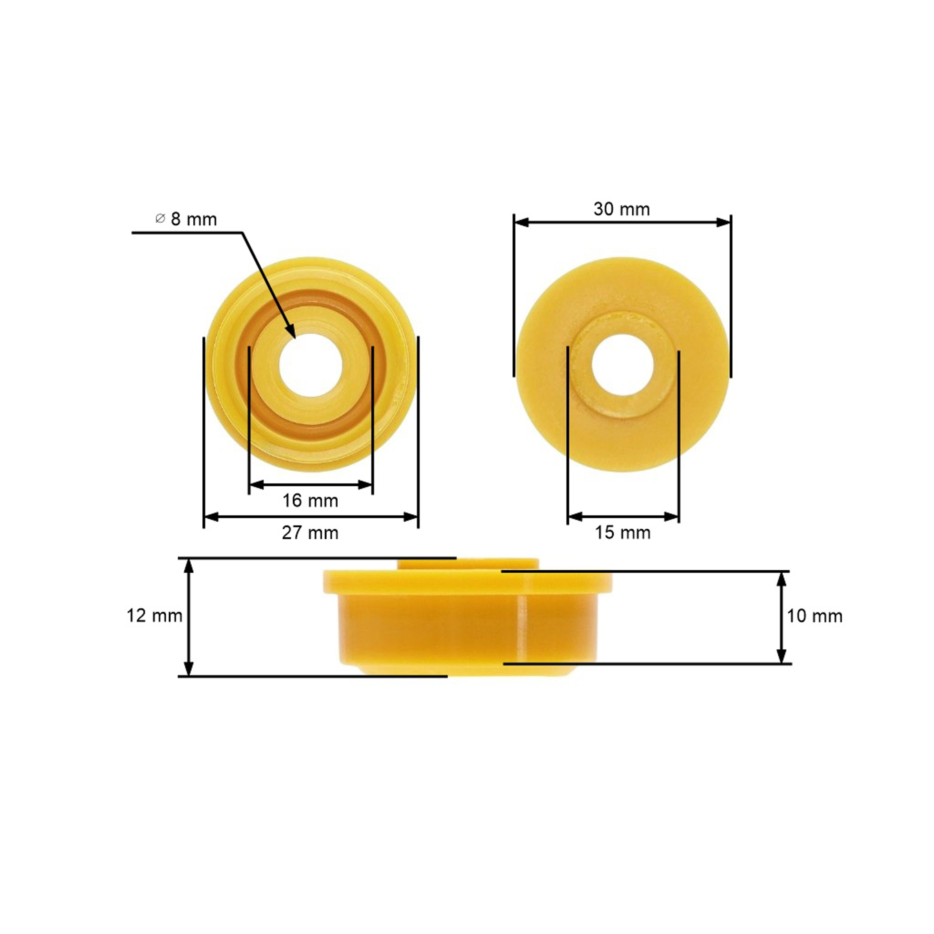 Oregon univerzální plastové kolo 175 mm pro sekačky s redukcí na vnitřní průměr 8,2 mm 10,2 mm 12,2 mm 12,7 mm