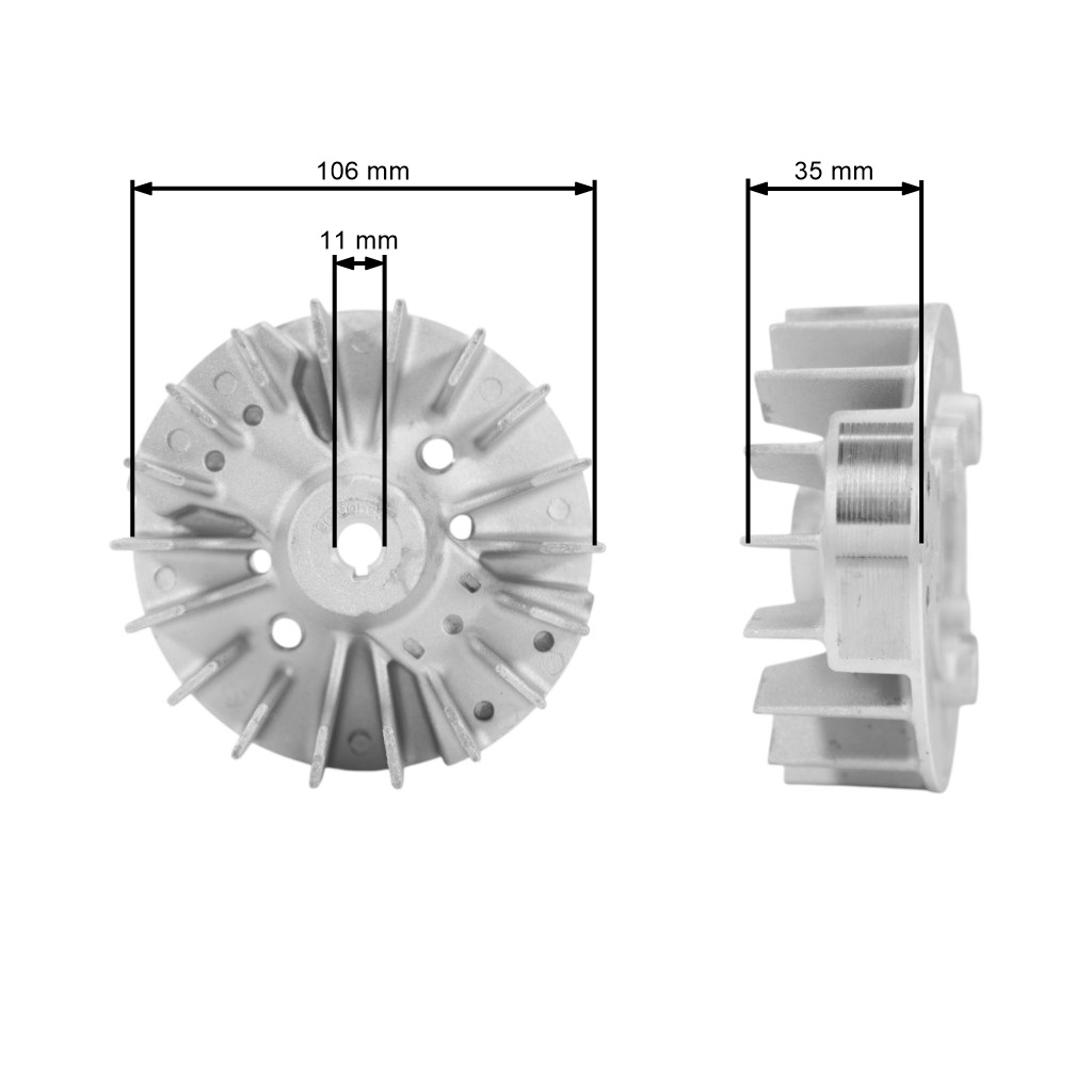 Ventilátor pro křovinořezy Husqvarna 143R II 236R 531RS 541RS 143AE15 (OEM 505298201)