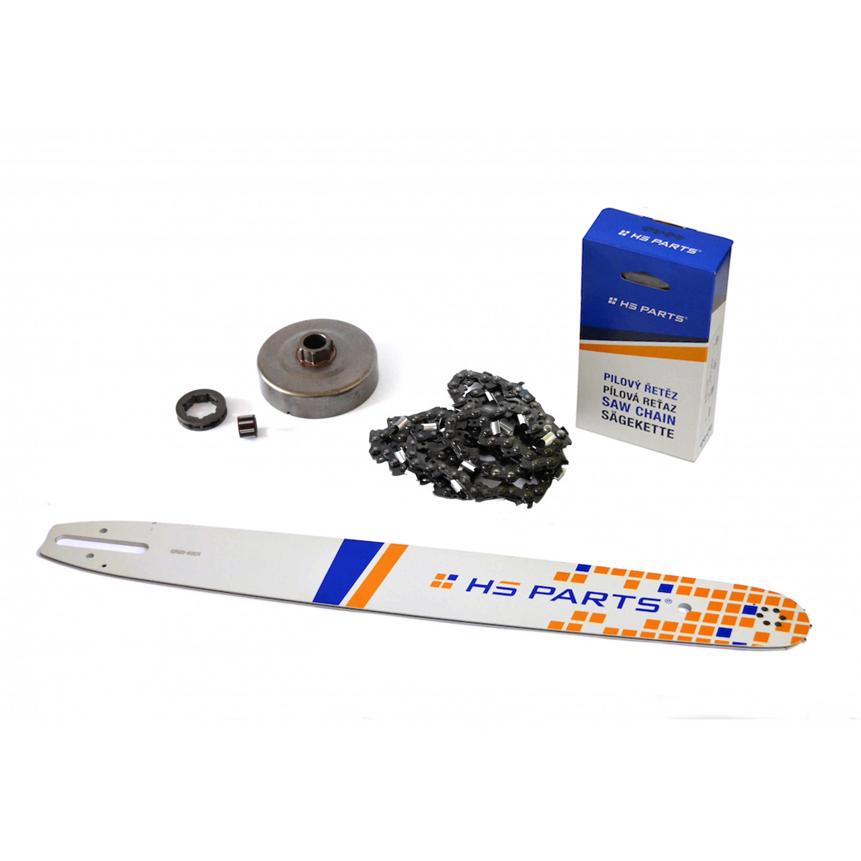 HS PARTS vodící lišta 20" (50 cm) 3/8" .063" (1,6 mm) + pilový řetěz 72 článků hranatý zub + řetězka pro Stihl 064 066 MS660