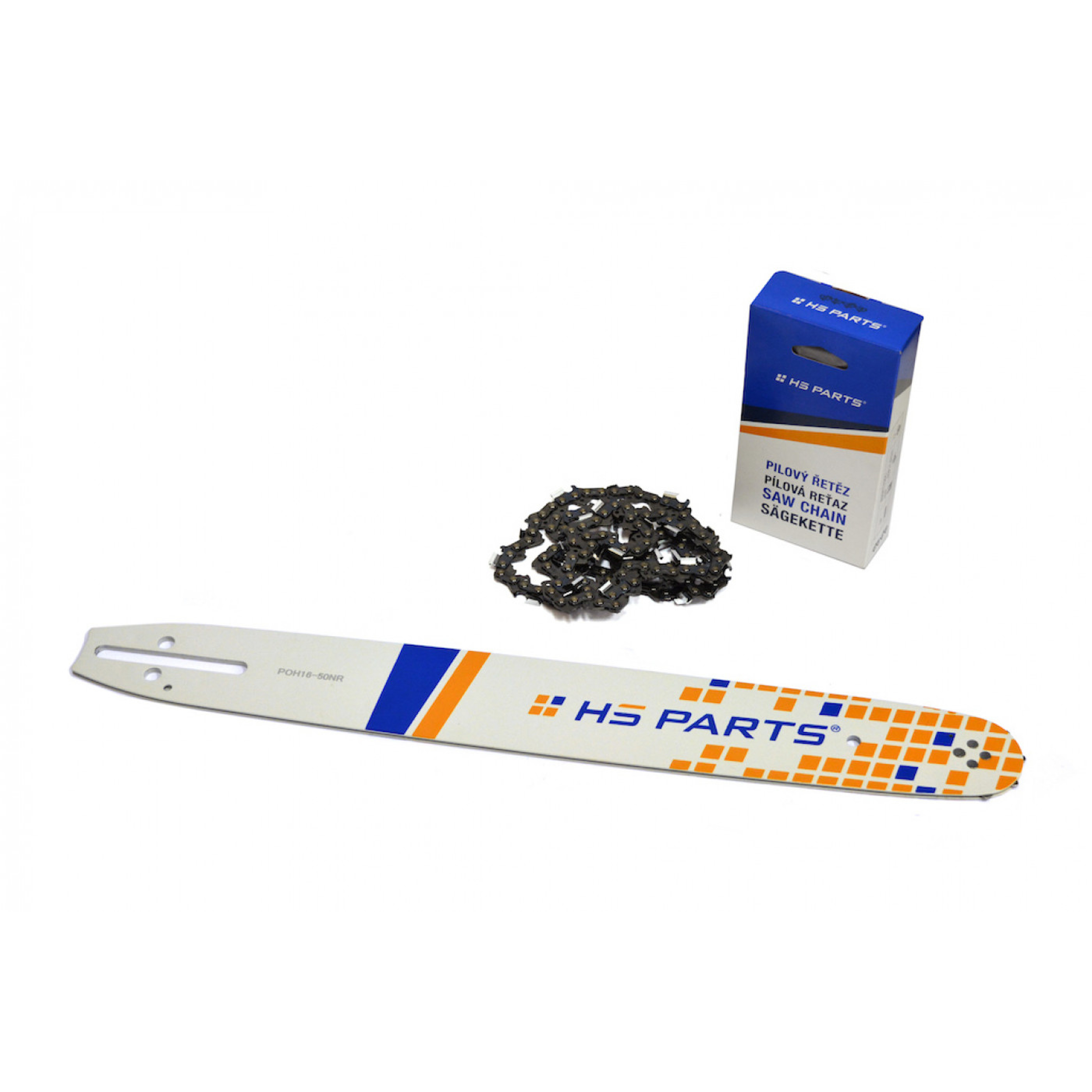 HS PARTS vodící lišta 16" (40cm) + 2 x řetez 3/8" .050" (1,3 mm) 56 článků hranatý zub + řetězka Husqvarna 136 142 236 Jonsered 2035 2040 CS2137 CS2234 Partner 350 351 370 390 McCulloch CS380 Mac20X Poulan 2250 2375