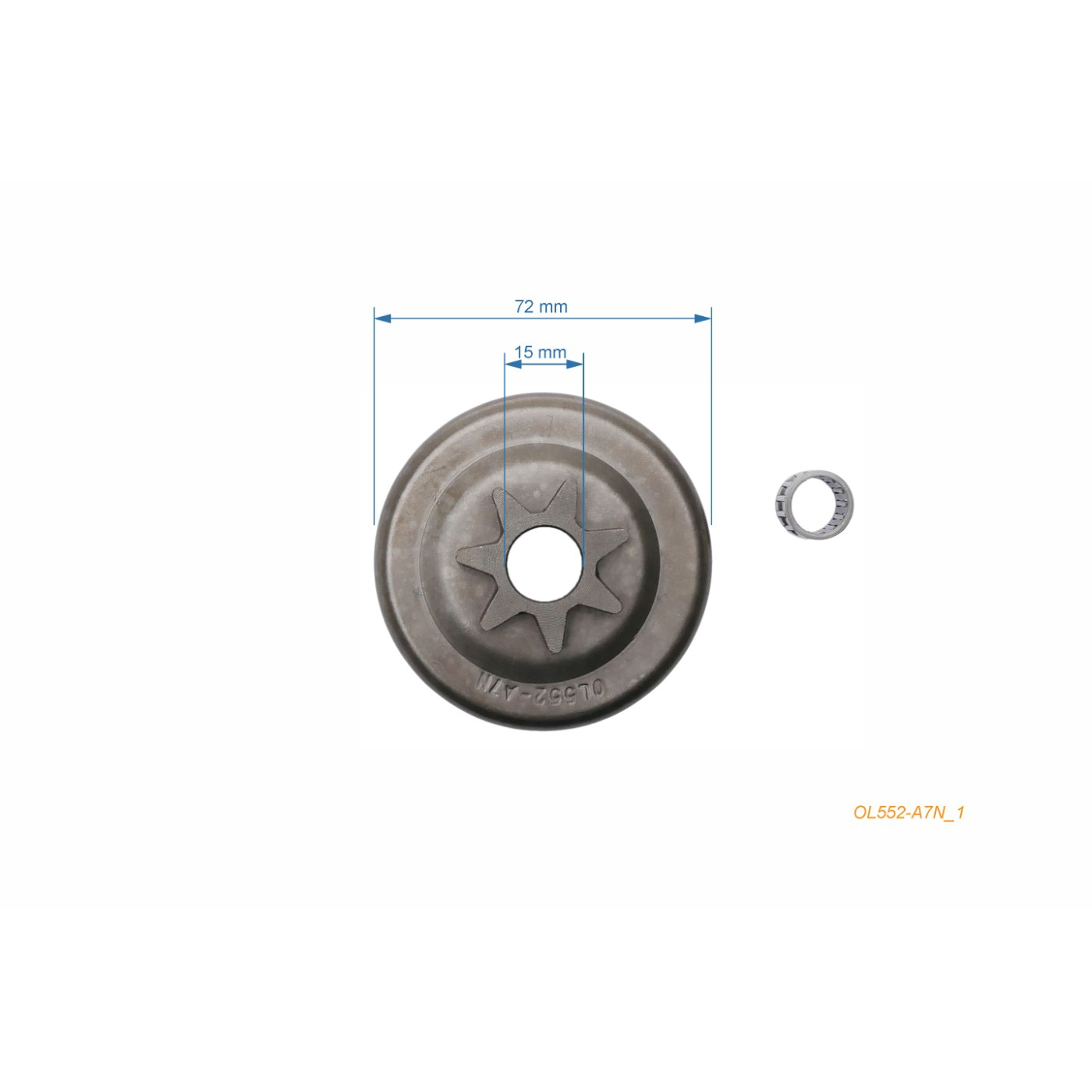 HS PARTS řetězka 3/8" 7 zubů pro motorové pily OLEO-MAC Oleomac 250 50A 251 350 (OLD) 355 Super 250 Blitz