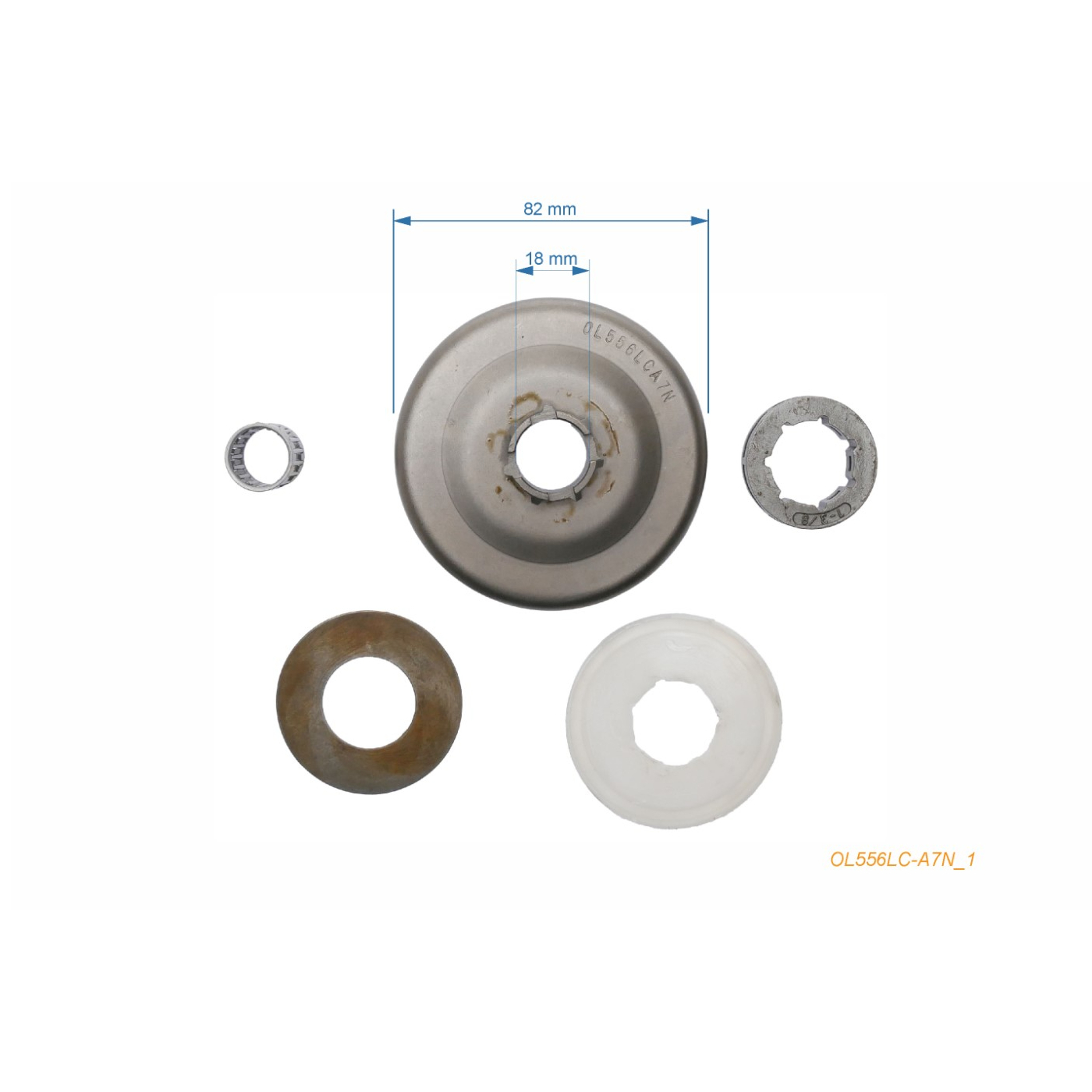 HS PARTS řetězka 3/8" 7 zubů pro motorové pily OLEO-MAC Oleomac Olympyk 970 971 980 981 985 HD GS720 GS 820 John Deere CS71 CS81 (OEM 97000207)