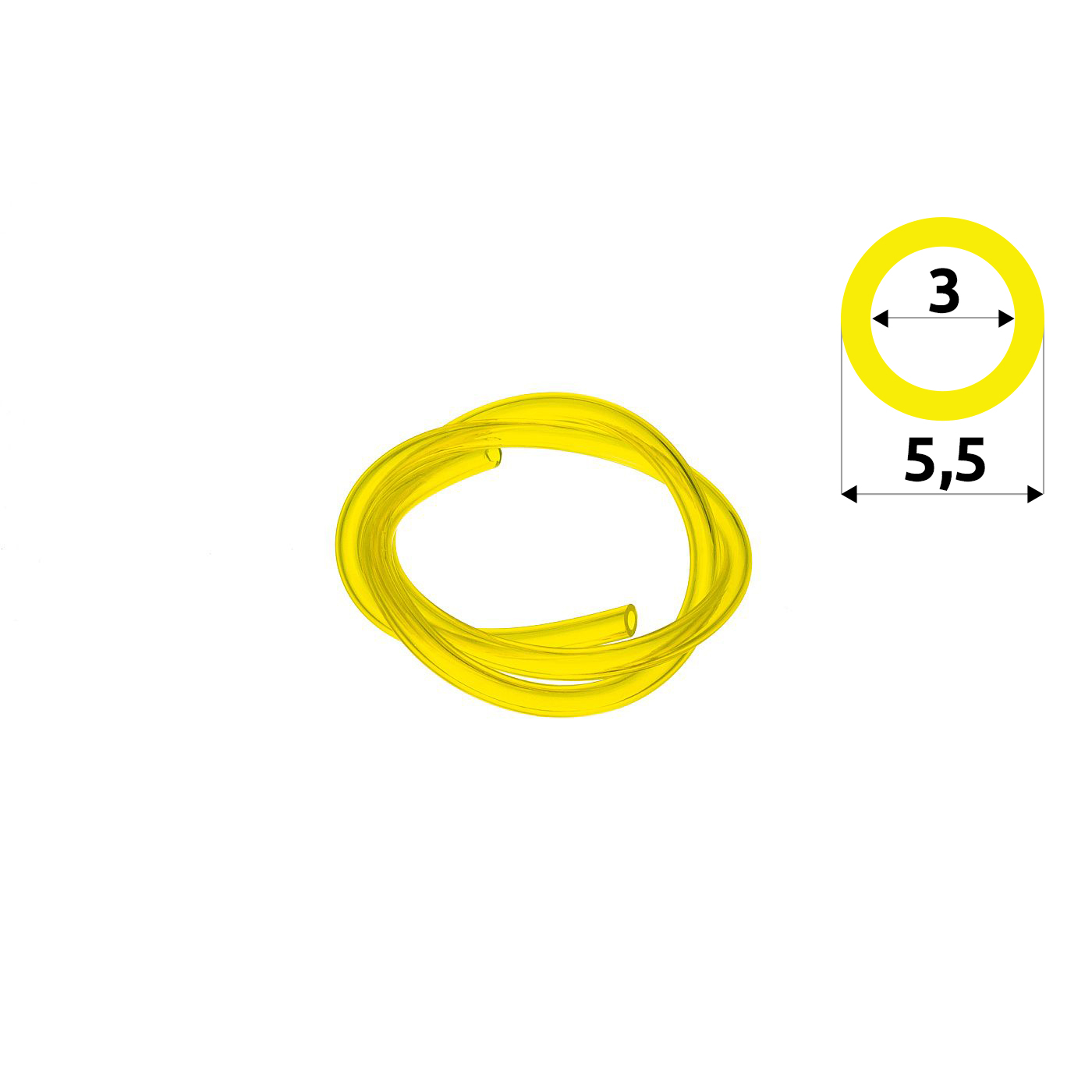 HS PARTS palivová hadička 3,0 mm x 5,5 mm x 1,0 m