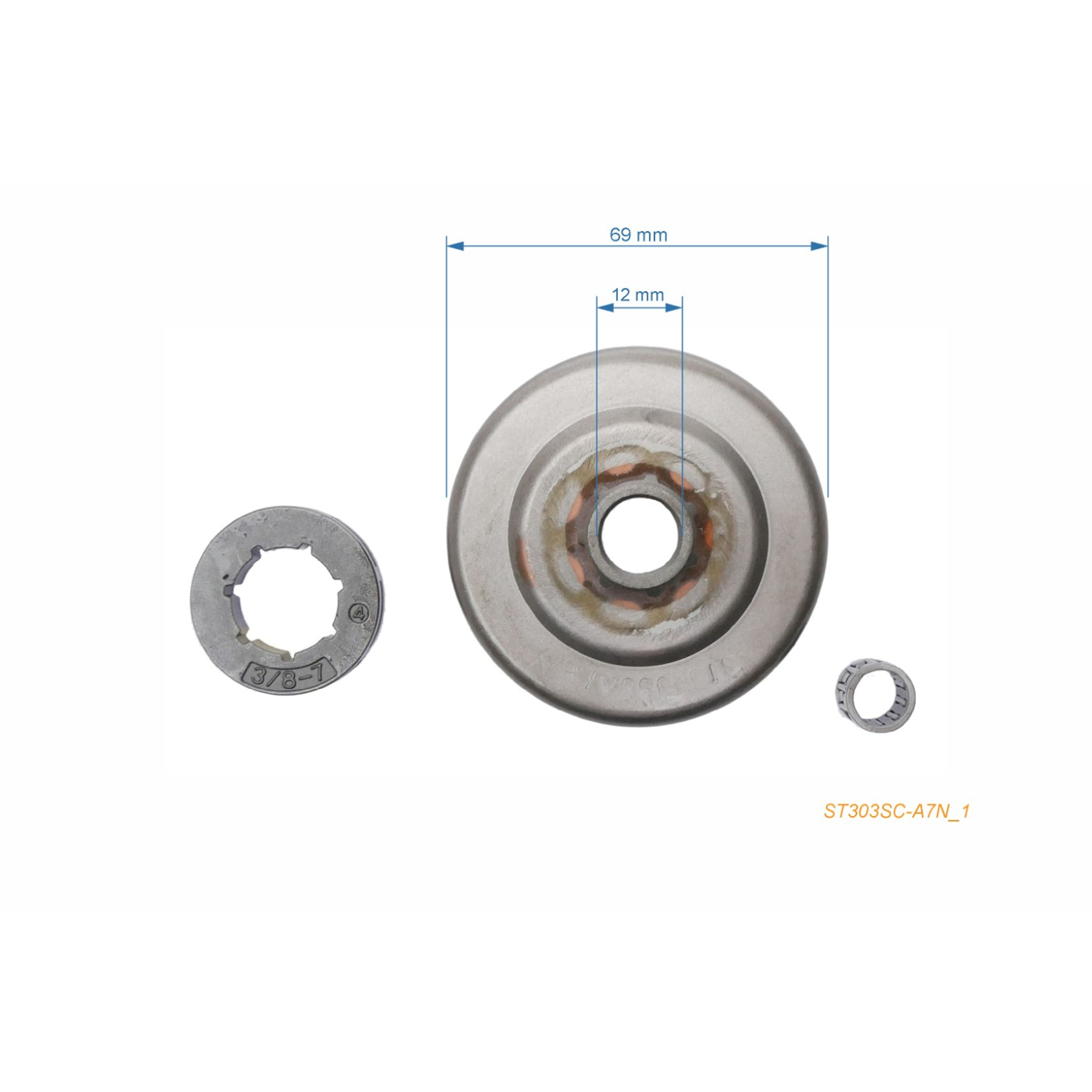 HS PARTS řetězka 3/8" 7 zubů pro motorové pily Stihl 009 009Q 010 010AVEQ 010AVQ 011AVEQ 012 (OEM 11206402005)