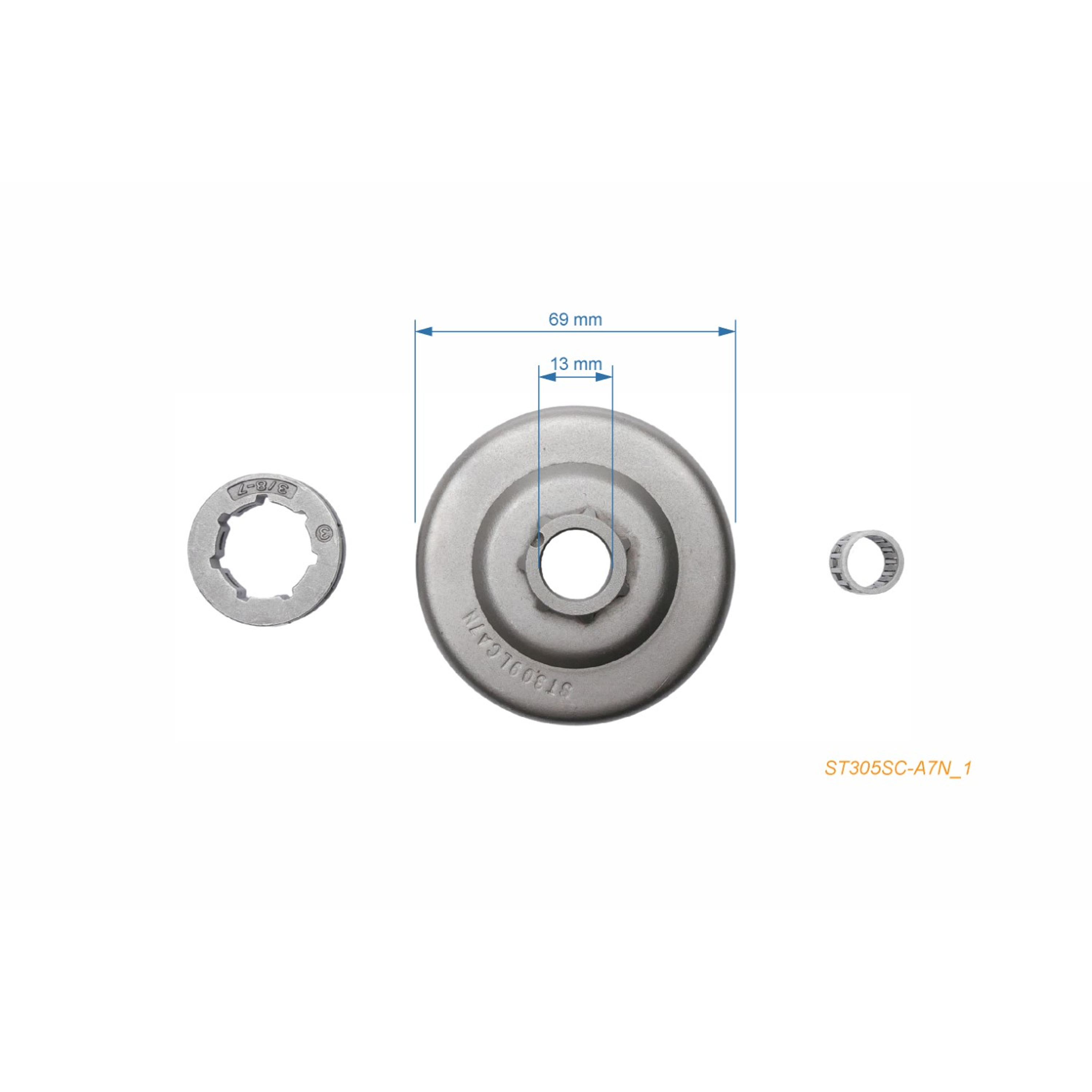 HS PARTS řetězka 3/8" 7 zubů pro motorové pily Stihl 017 018 021 023 025 MA170 MS180 MS210 MS211 MS230 MS250 (OEM 11236402072)