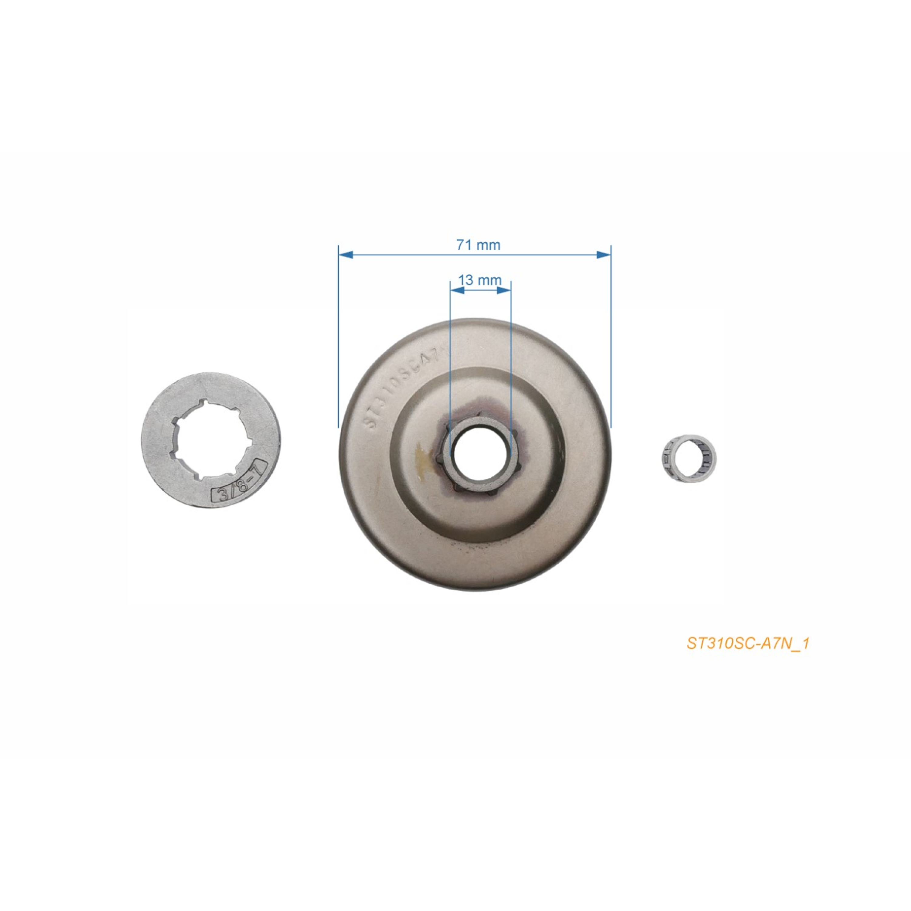 HS PARTS řetězka 3/8" 7 zubů  pro motorové pily Stihl 026 MS260 MS270 MS280 (OEM 11210071039)