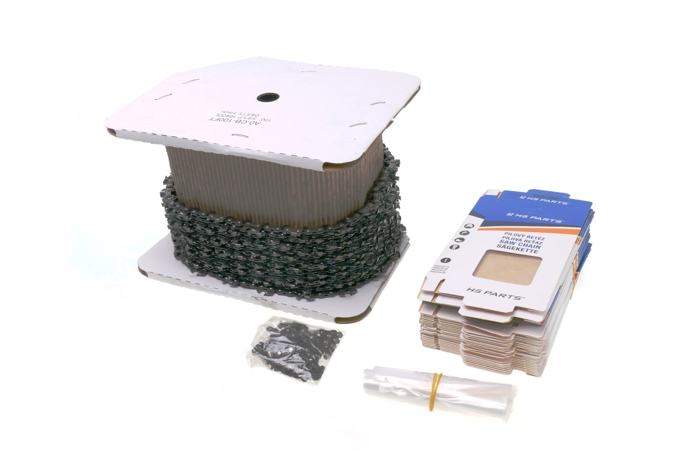 HS PARTS řetězová role s karbidovými hroty 3/8" .043" (1,1 mm) 1637 článků hranatý zub pro Stihl 017 018 023L MSE140 MSE180 MS170 MS180 MS190 MS191T MS192 HT70 HT75 HT100 HT101